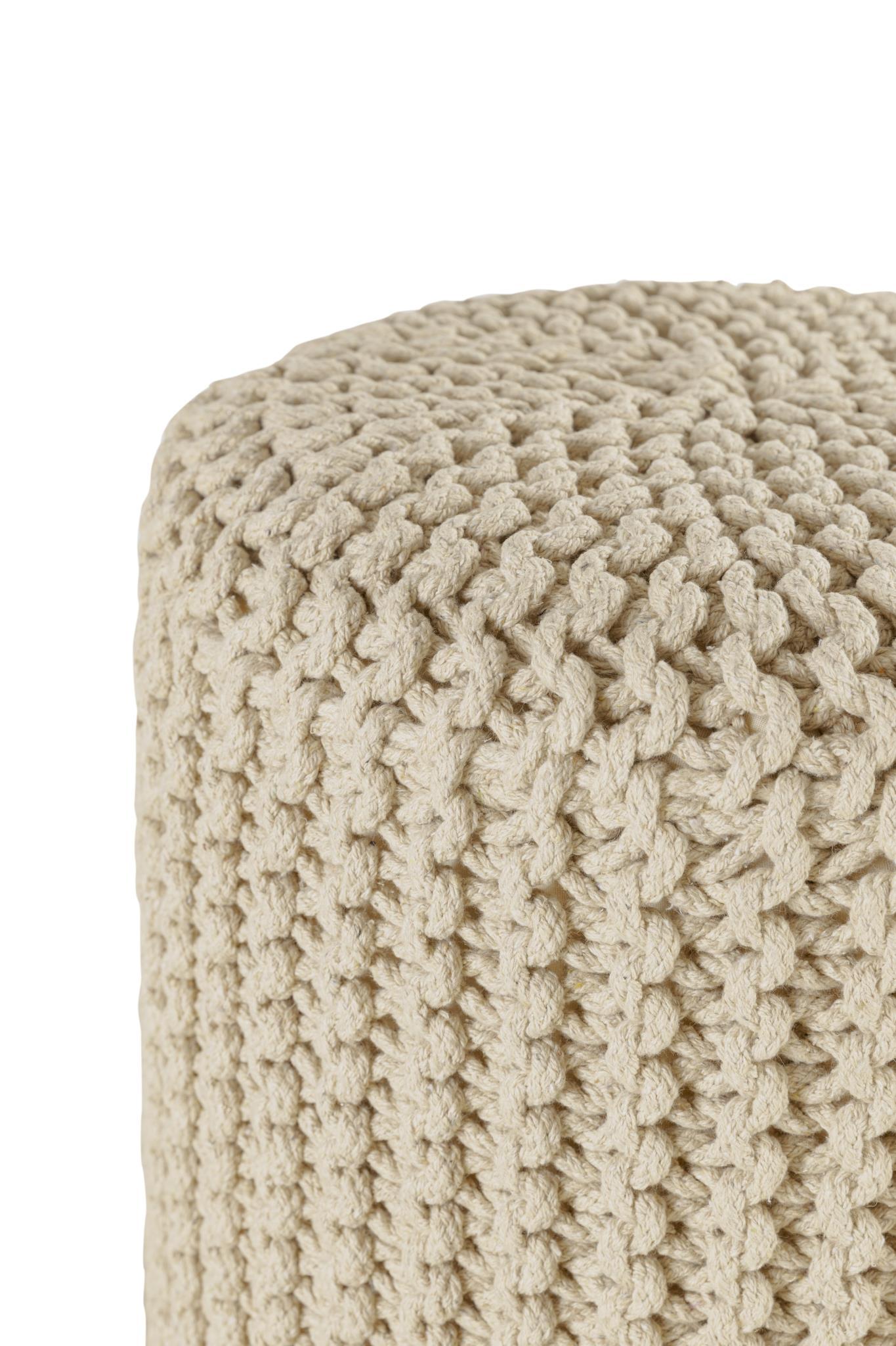 

    
Modern Ivory Wood Cylindrical Pouf Albany Living CY1616
