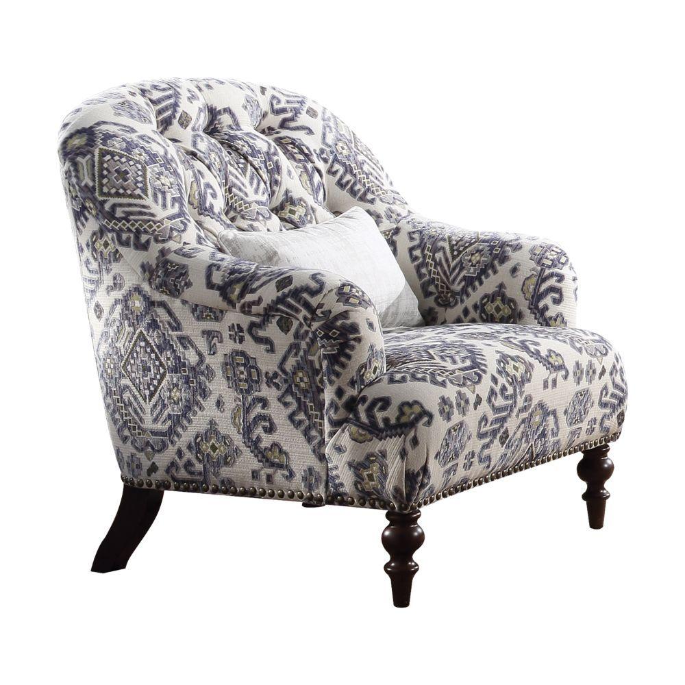 Modern Chair Saira 52062 in Light Gray Fabric