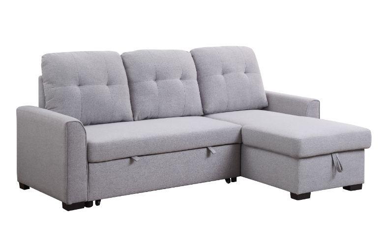 

    
Modern Light Gray Fabric Sofa by Acme Amboise 55550-2pcs
