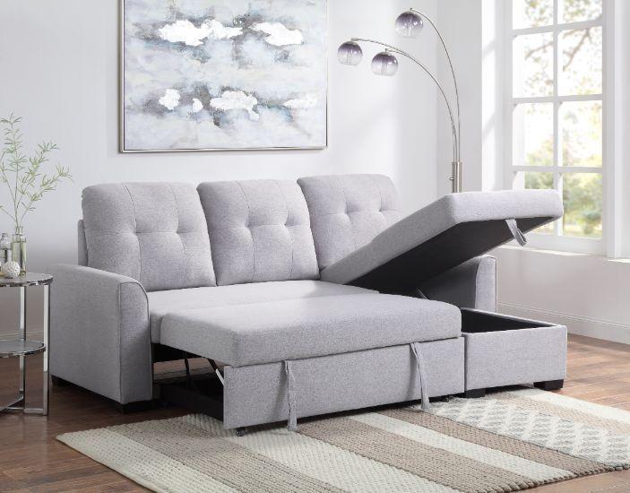

    
Acme Furniture Amboise Sectional Sofa Light Gray 55550-2pcs
