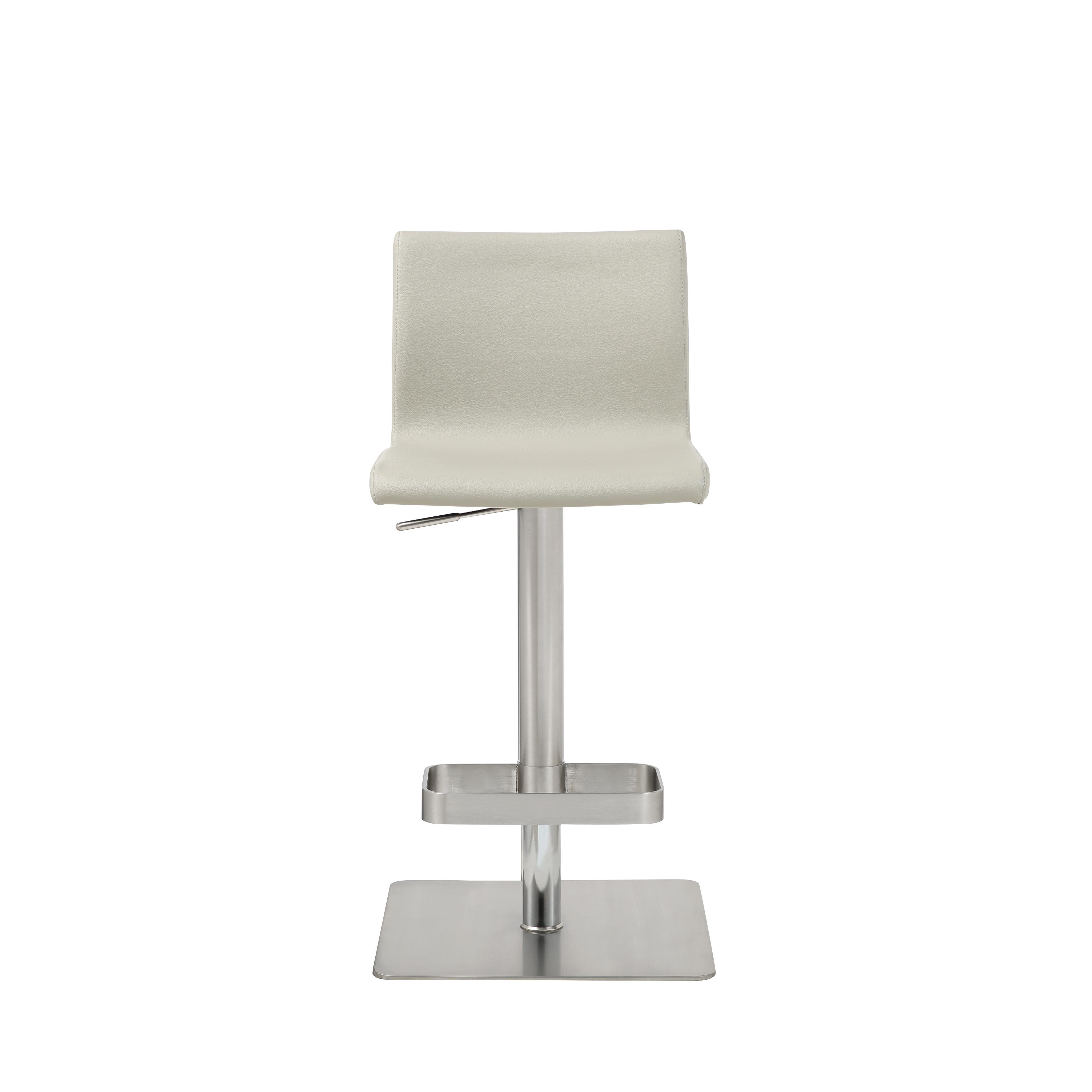 Modern Bar Stool BS1626P-LGRY Watson BS1626P-LGRY in Light Gray Faux Leather