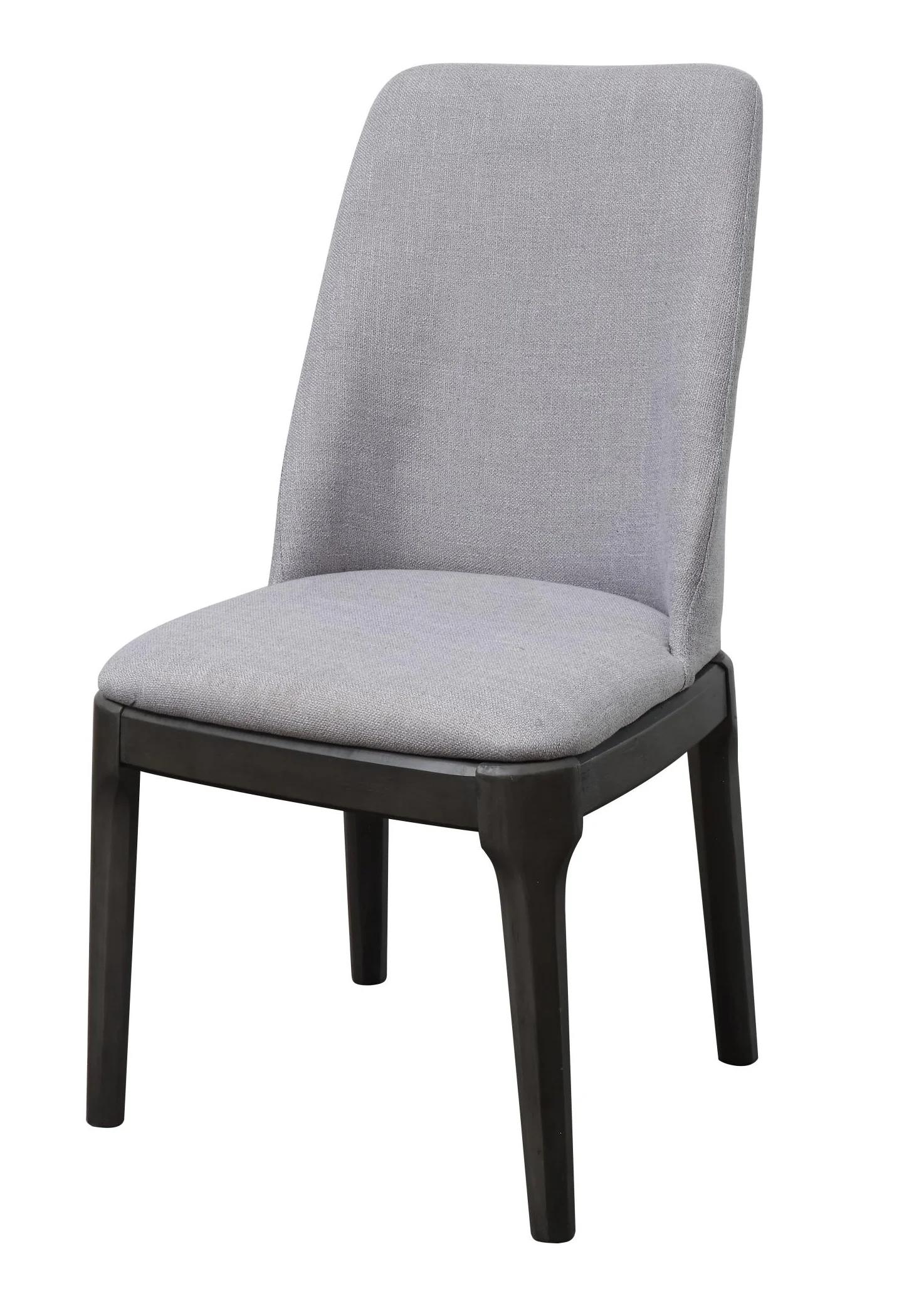 Modern Dining Chair Set Madan 73172-2pcs in White, Gray Linen