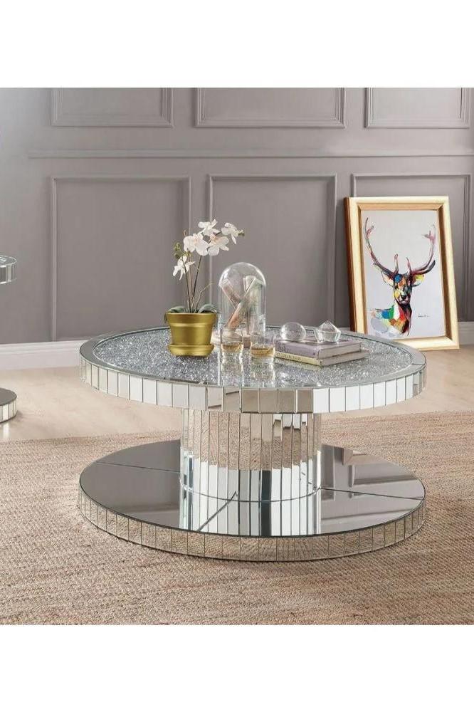 

                    
Acme Furniture Ornat Coffee Table and 2 End Tables Mirrored  Purchase 
