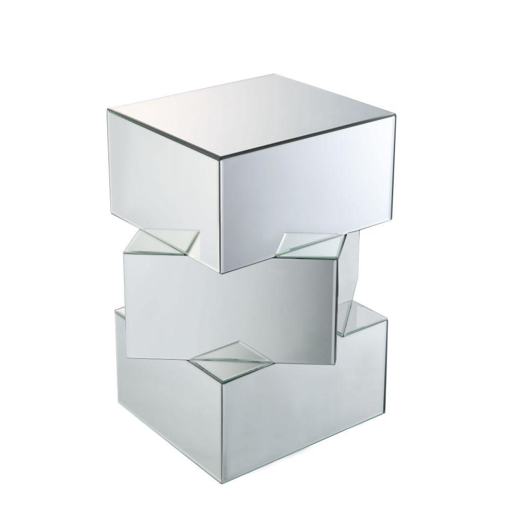 Contemporary, Modern End Table Meria 80272 in Mirrored 