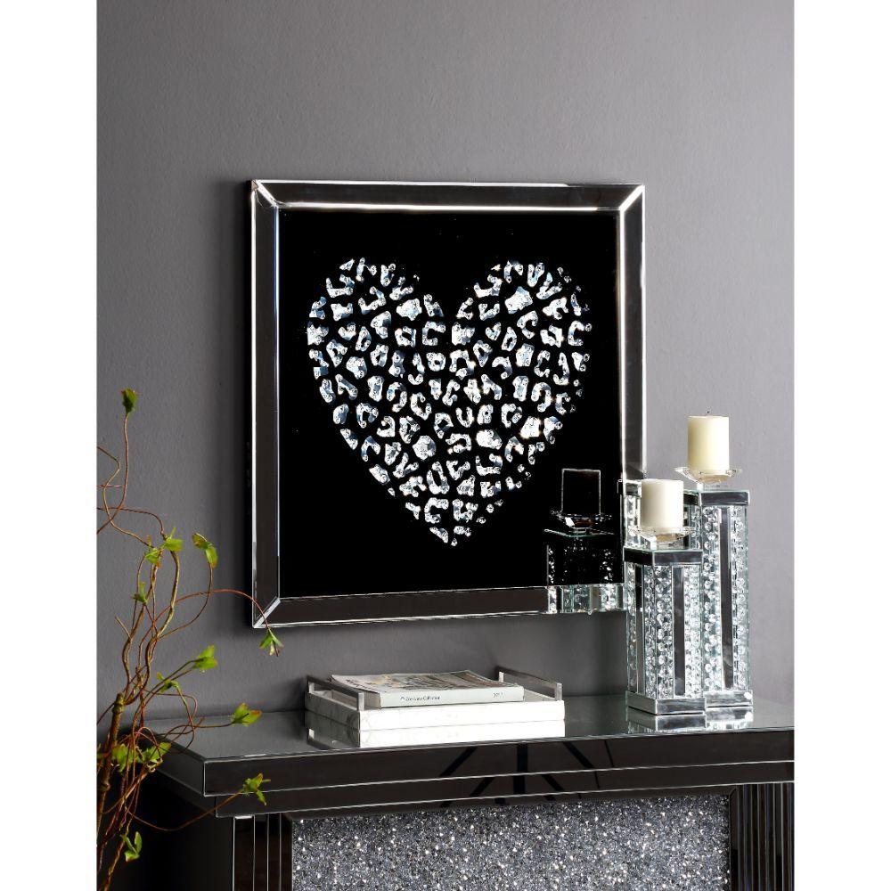 

    
Modern Mirrored & Faux Crystal Heart Wall Art by Acme Talisha 97625
