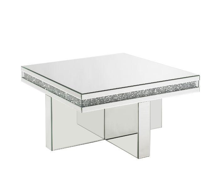 

    
Modern Mirrored & Faux Diamonds Coffee Table by Acme Noralie 84695
