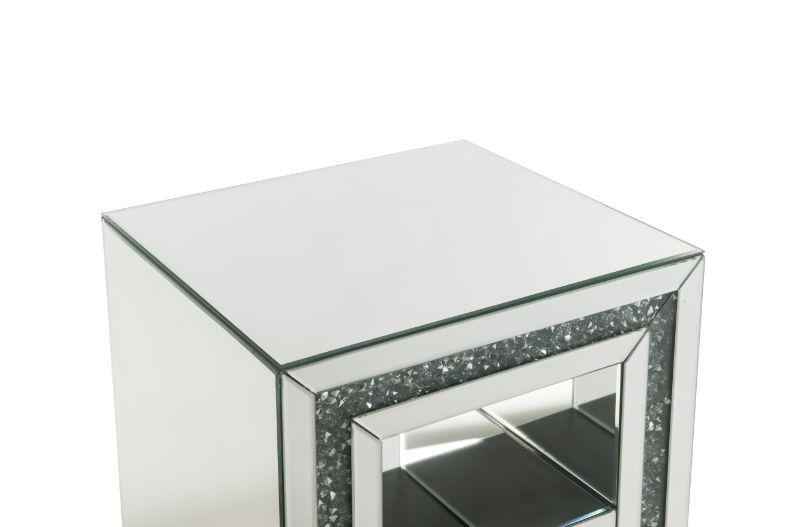 

    
Acme Furniture Noralie End Table Mirrored 84737
