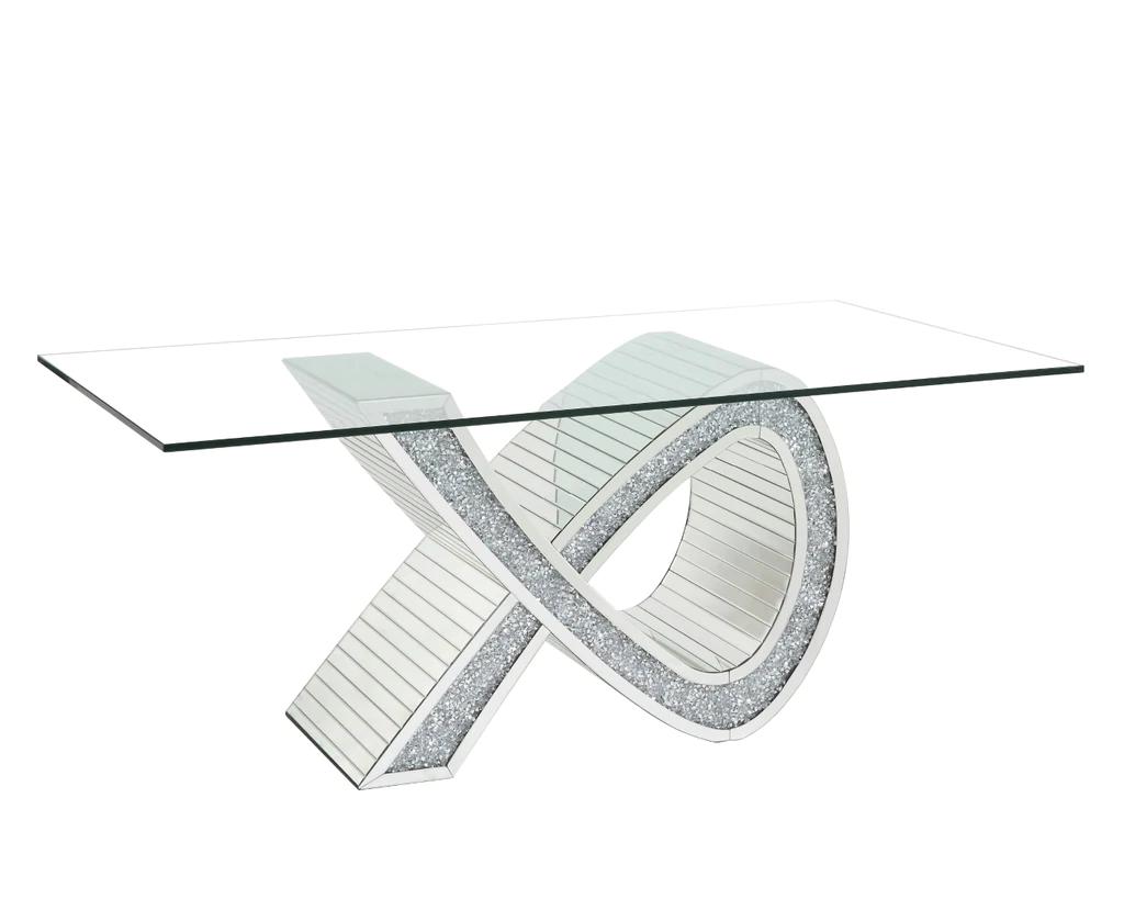 Modern Dining Table Noralie DN00719 in Mirrored 
