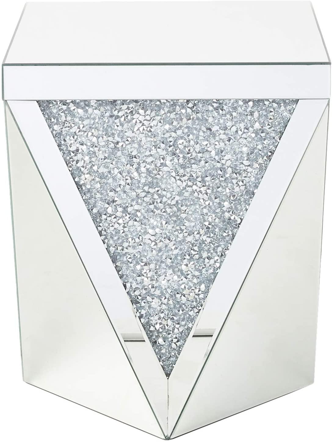 

    
Modern Mirrored & Faux Diamonds End Table by Acme Noralie 82772
