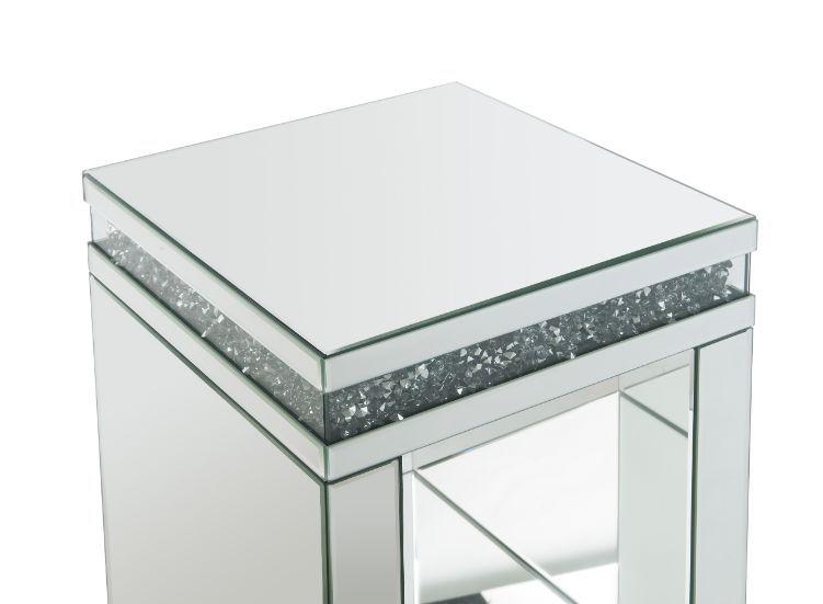 

    
Acme Furniture Noralie End Table Mirrored 84717
