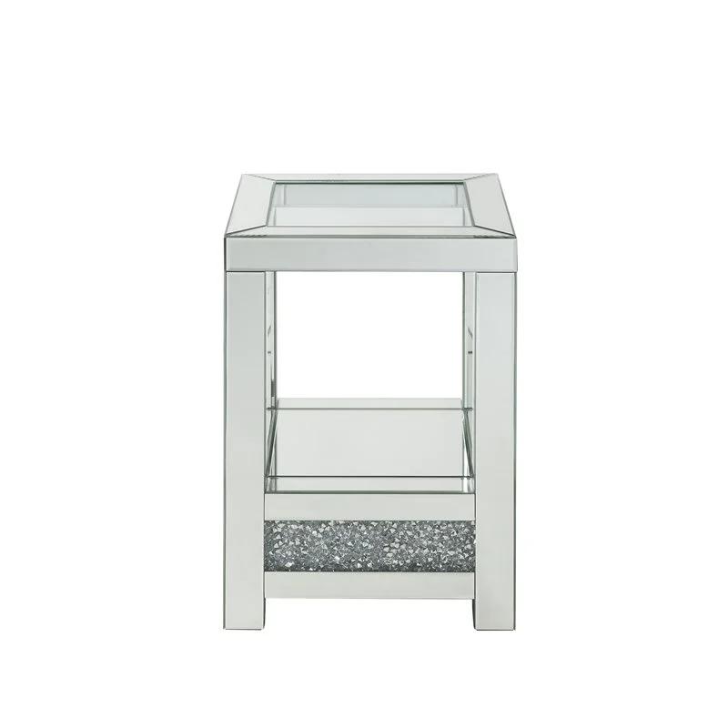 

    
Modern Mirrored & Faux Diamonds End Table by Acme Noralie 84732
