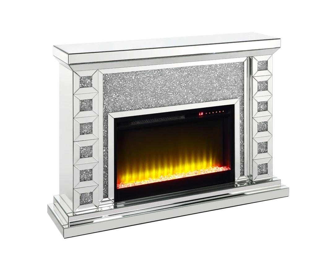Modern Fireplace Noralie AC00507 in Mirrored 