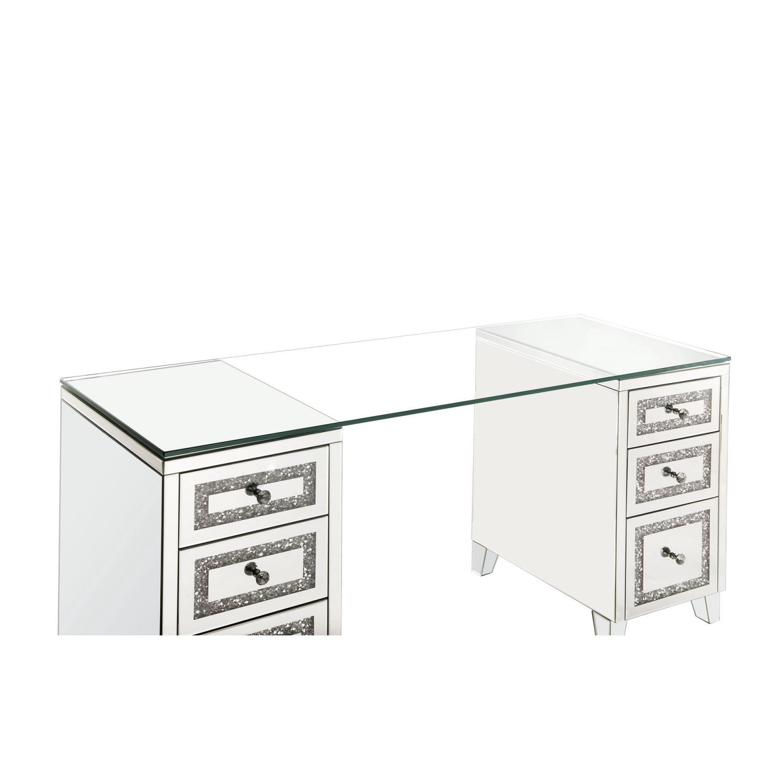 

    
Acme Furniture Noralie Writing Desk Glass/Mirrored/Clear 93124
