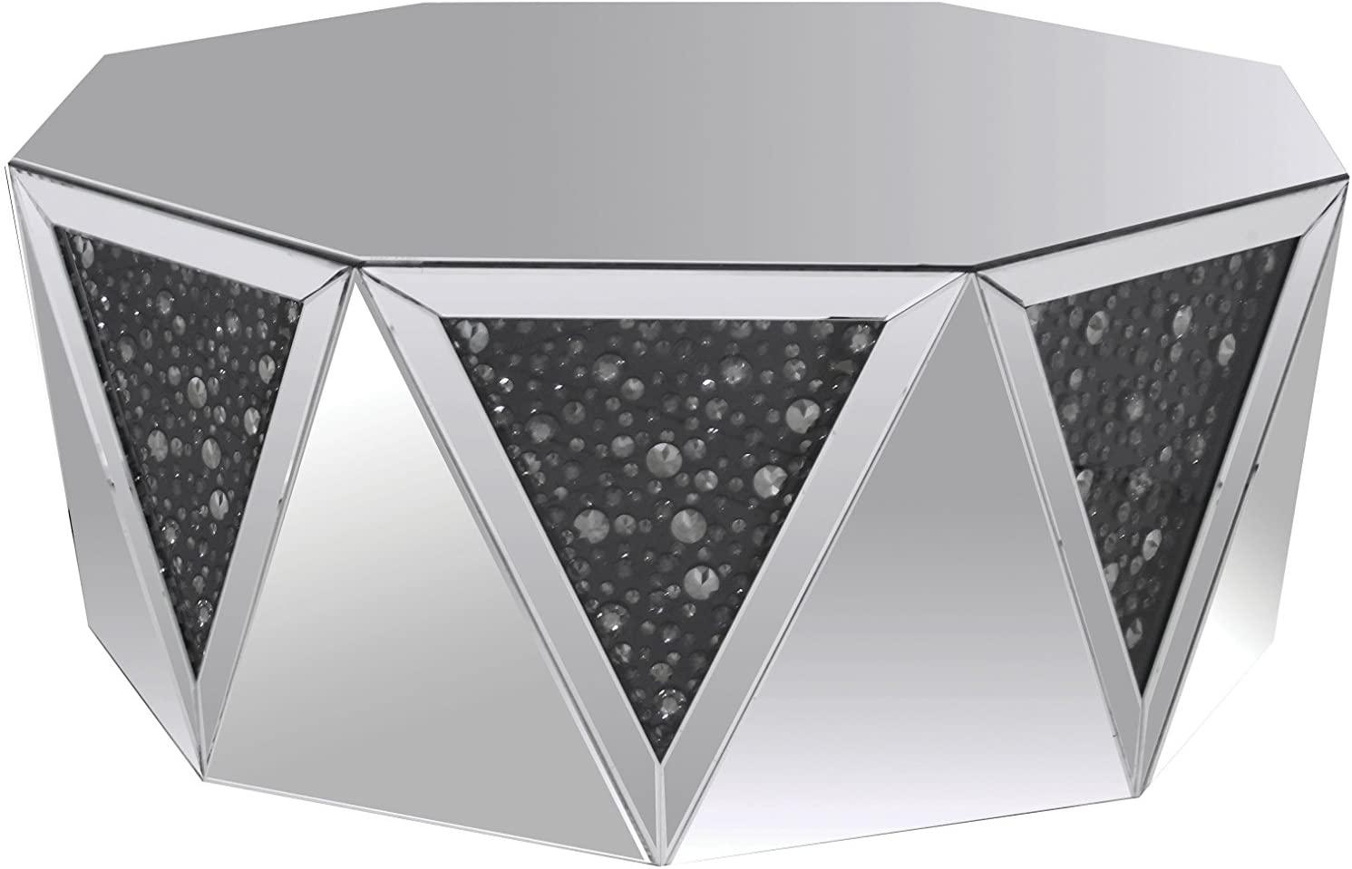 

    
Modern Mirrored & Faux Gem Stones Coffee Table by Acme Noor 82775
