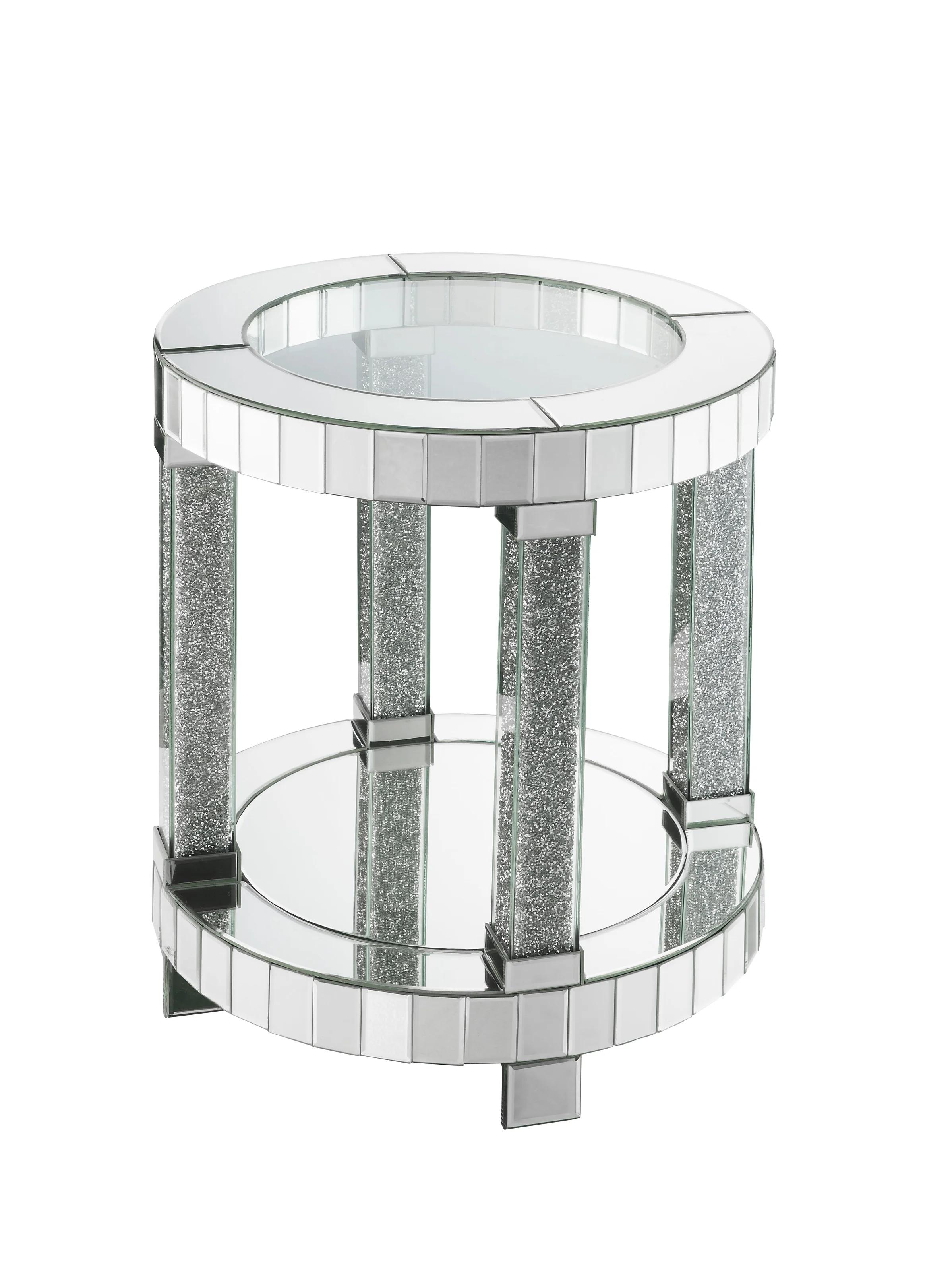 Modern End Table Fafia 88027 in Mirrored 