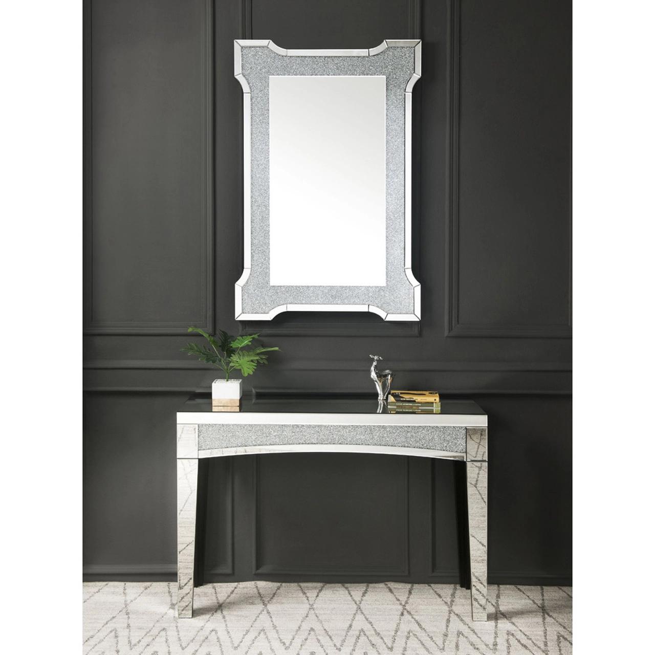 

    
Acme Furniture Nowles Console Table Mirrored 84678
