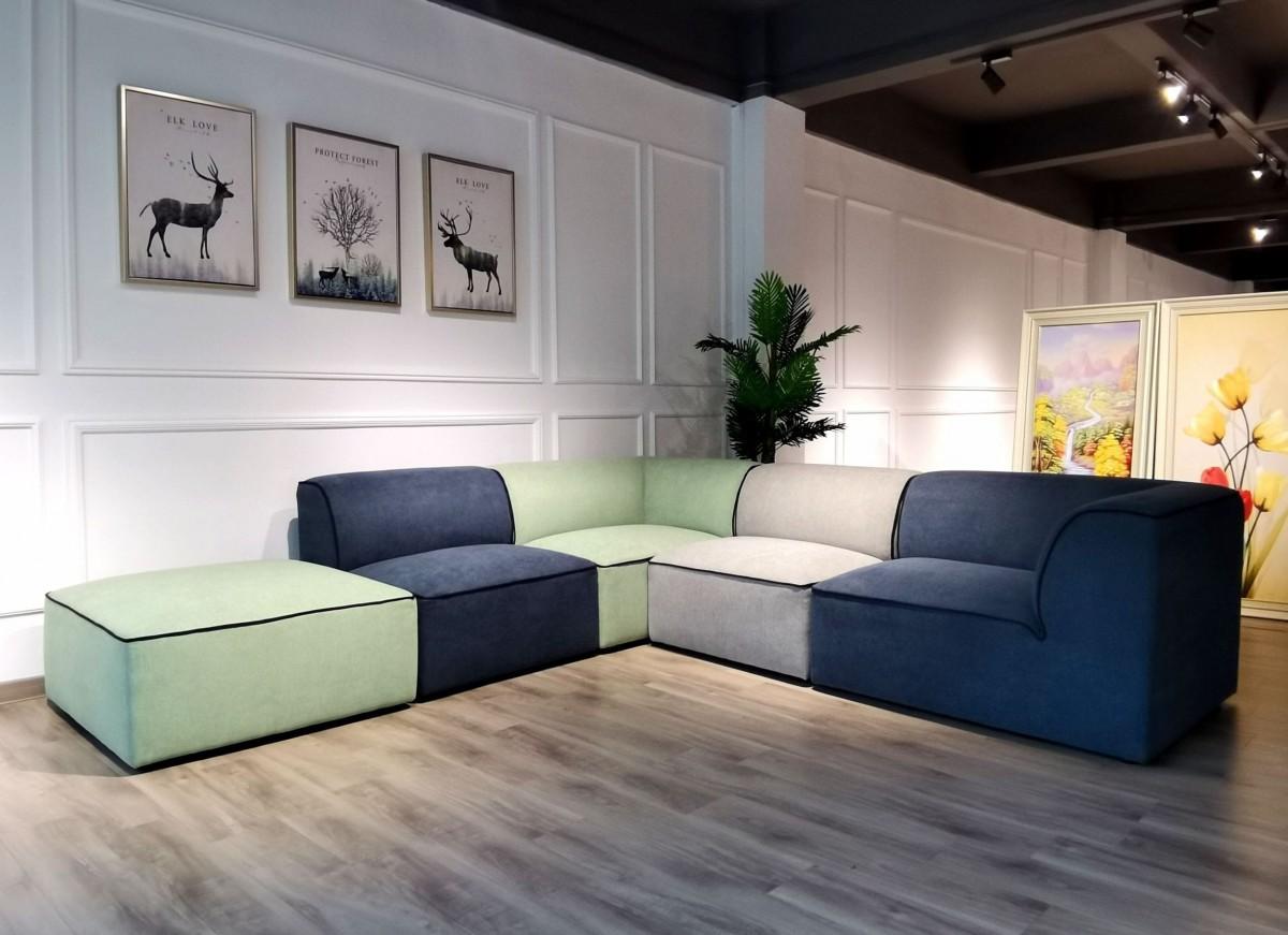 

    
Modern Modular Green, Blue & Grey Fabric Sectional Sofa VIG Divani Casa Polo
