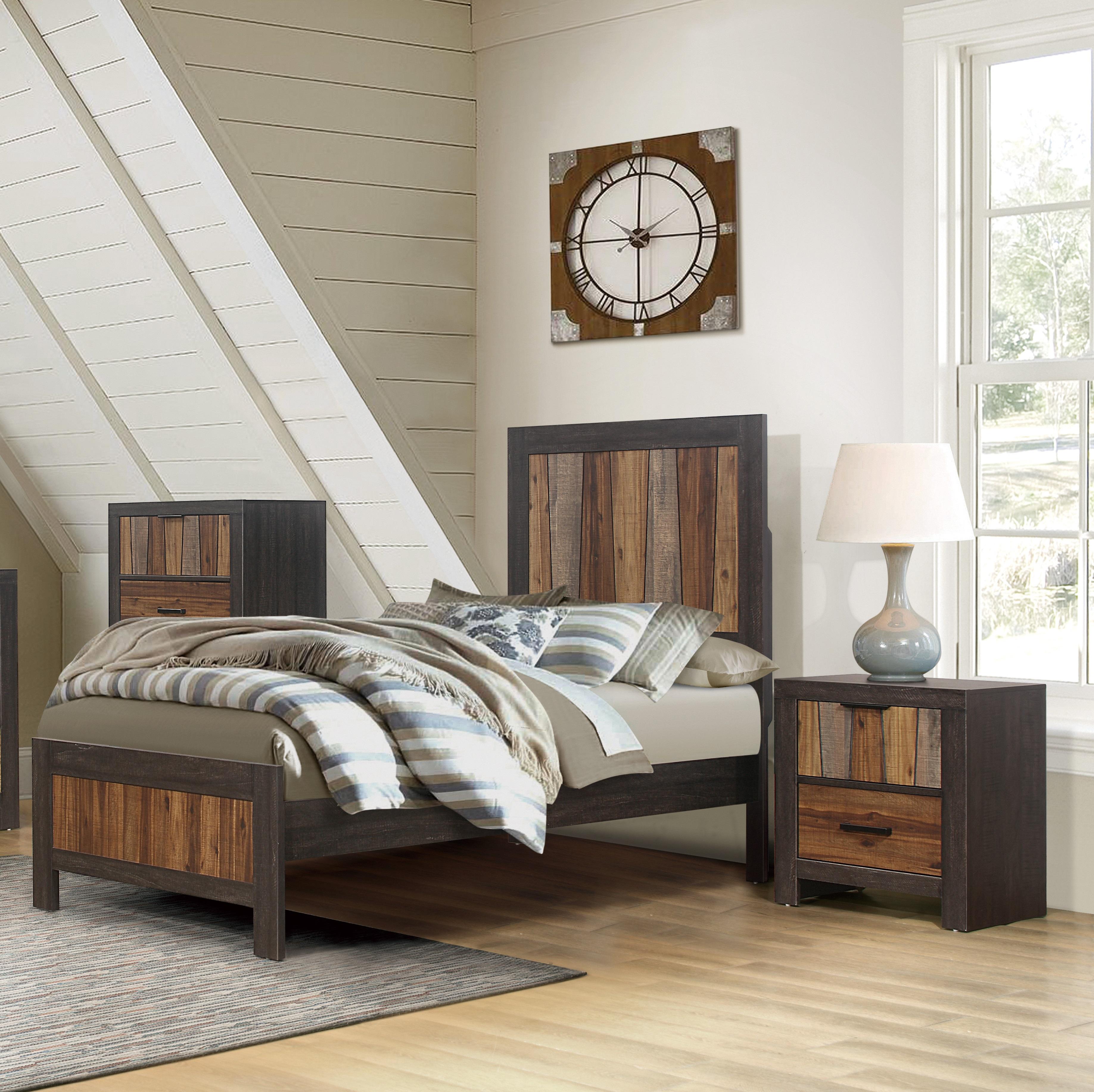 

    
Modern Multi-Tone Wire Brushed Wood Twin Bedroom Set 3pcs Homelegance 2059T-1* Cooper
