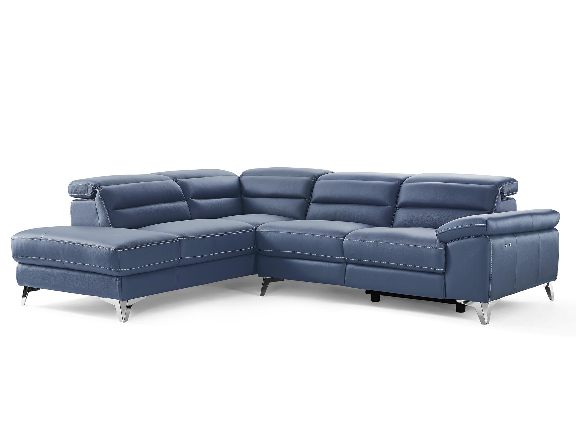 Modern Sectional SL1349L-NVY Johnson SL1349L-NVY in Navy blue Top grain leather