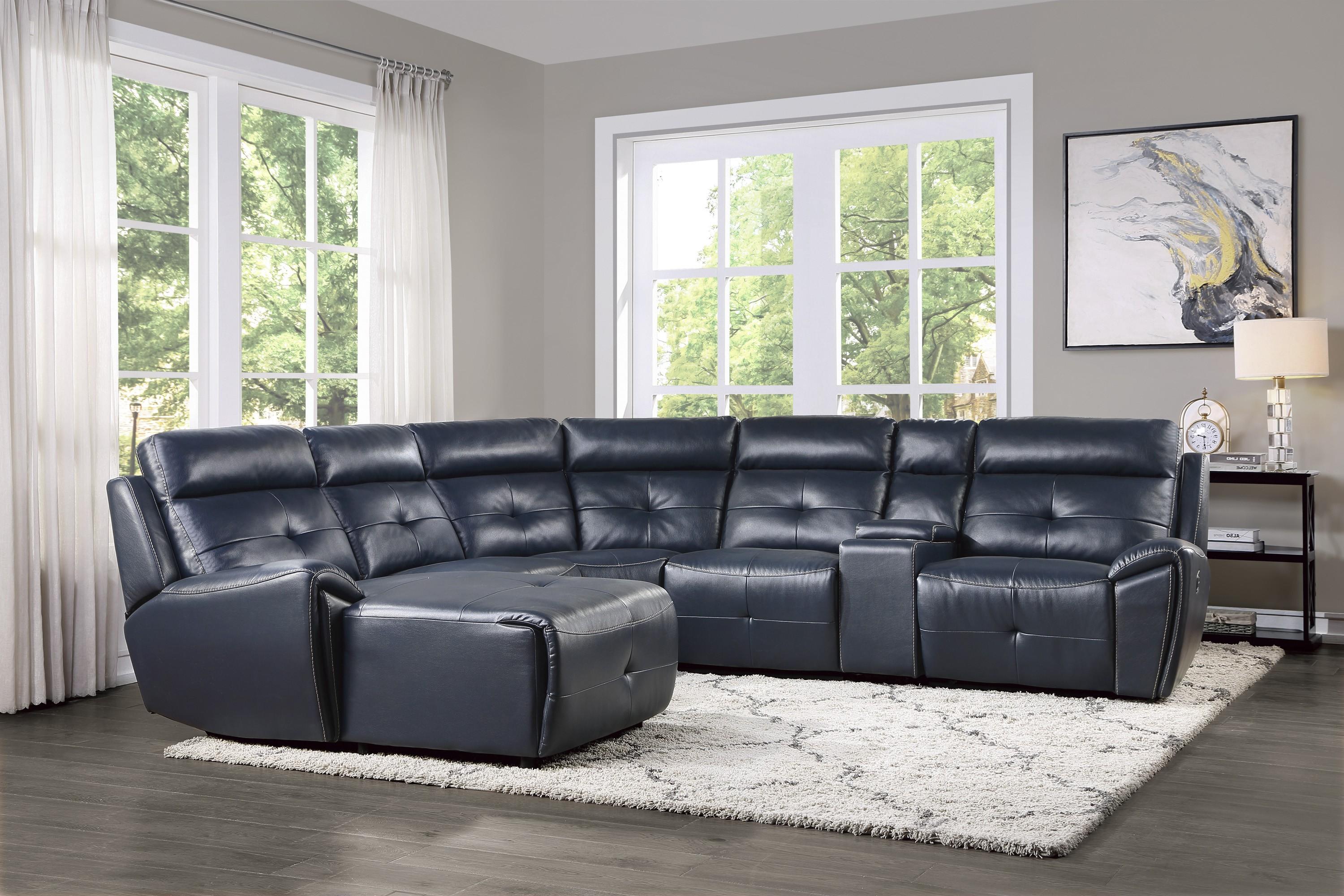 

                    
Homelegance 9469NVB*6LCRR Avenue Reclining Sectional Navy Faux Leather Purchase 
