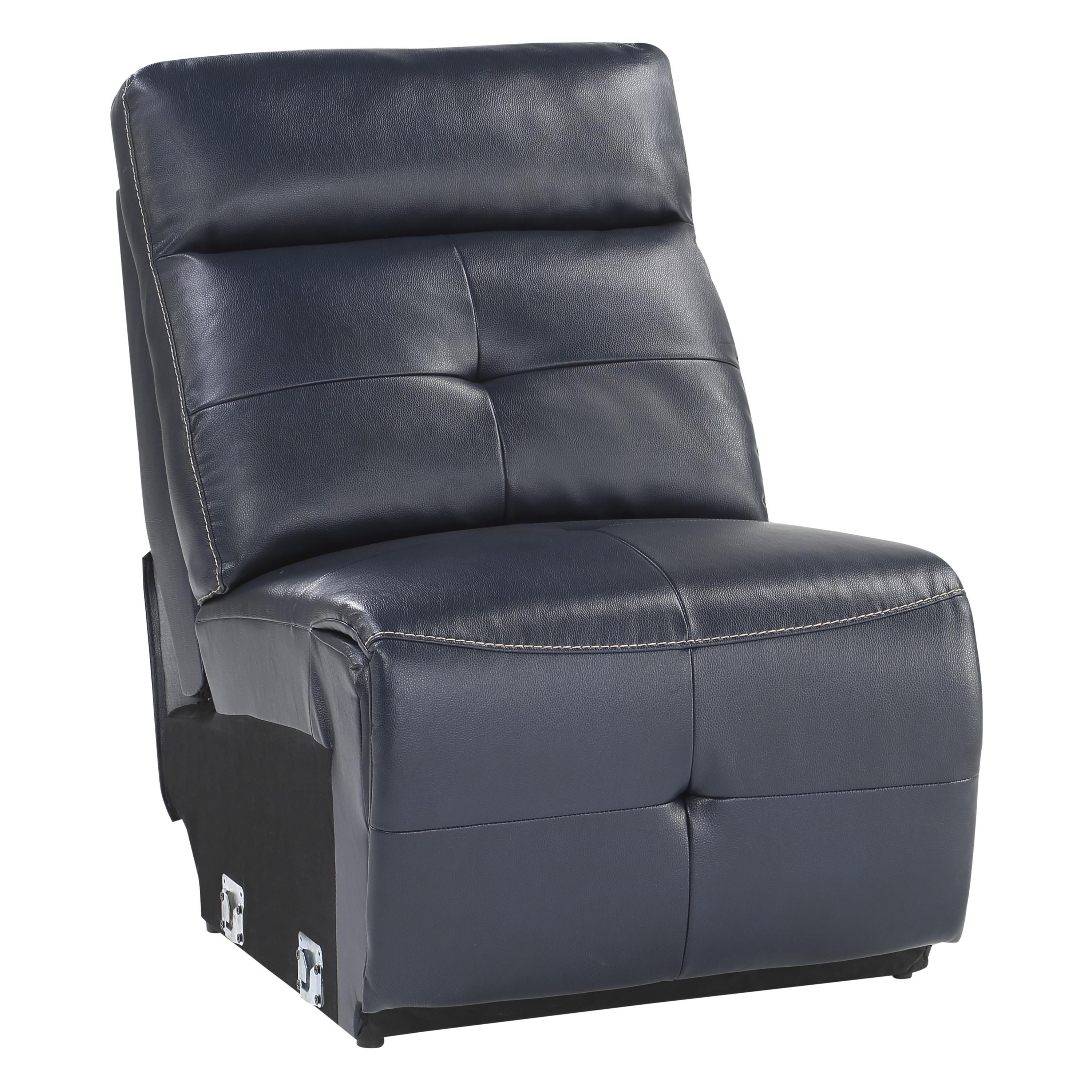 

    
Modern Navy Faux Leather Armless Chair Homelegance 9469NVB-AC Avenue
