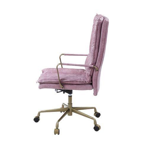 

    
Modern Pink Leather Office Chair by Acme Tinzud OF00439
