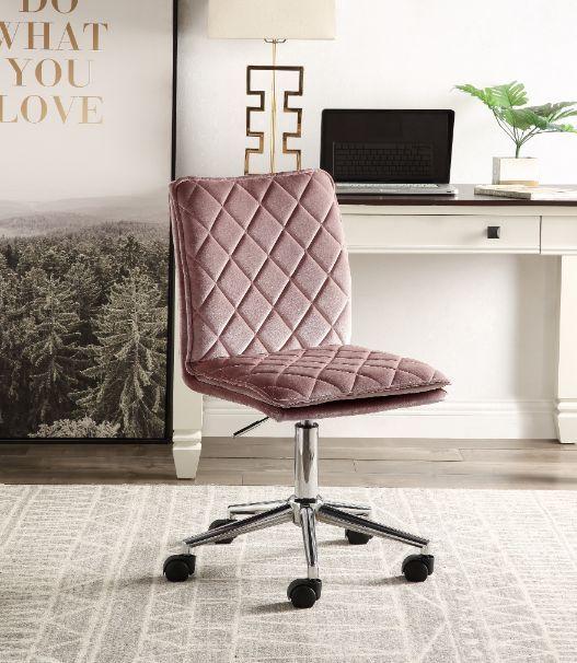 Modern Office Chair Aestris 93072 in Pink Velvet