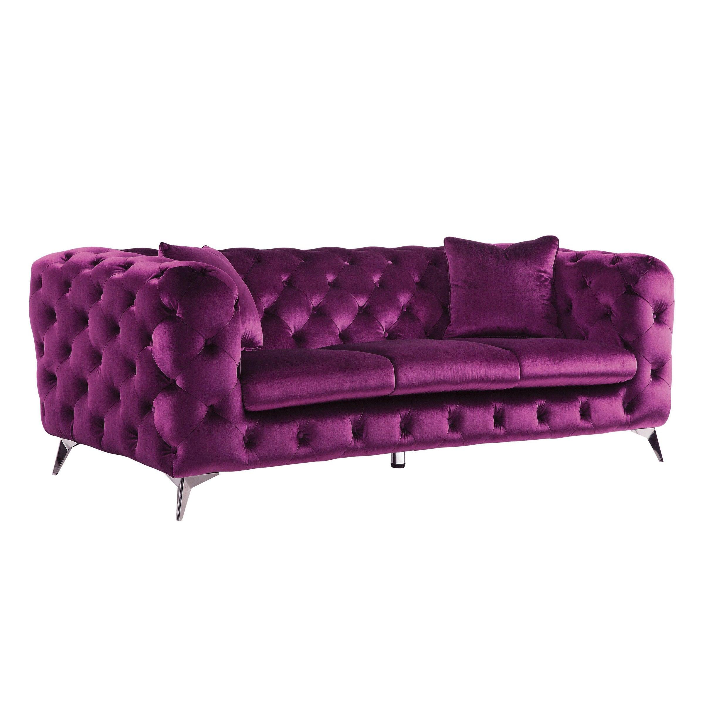 Modern Sofa Atronia 54905 in Purple Fabric