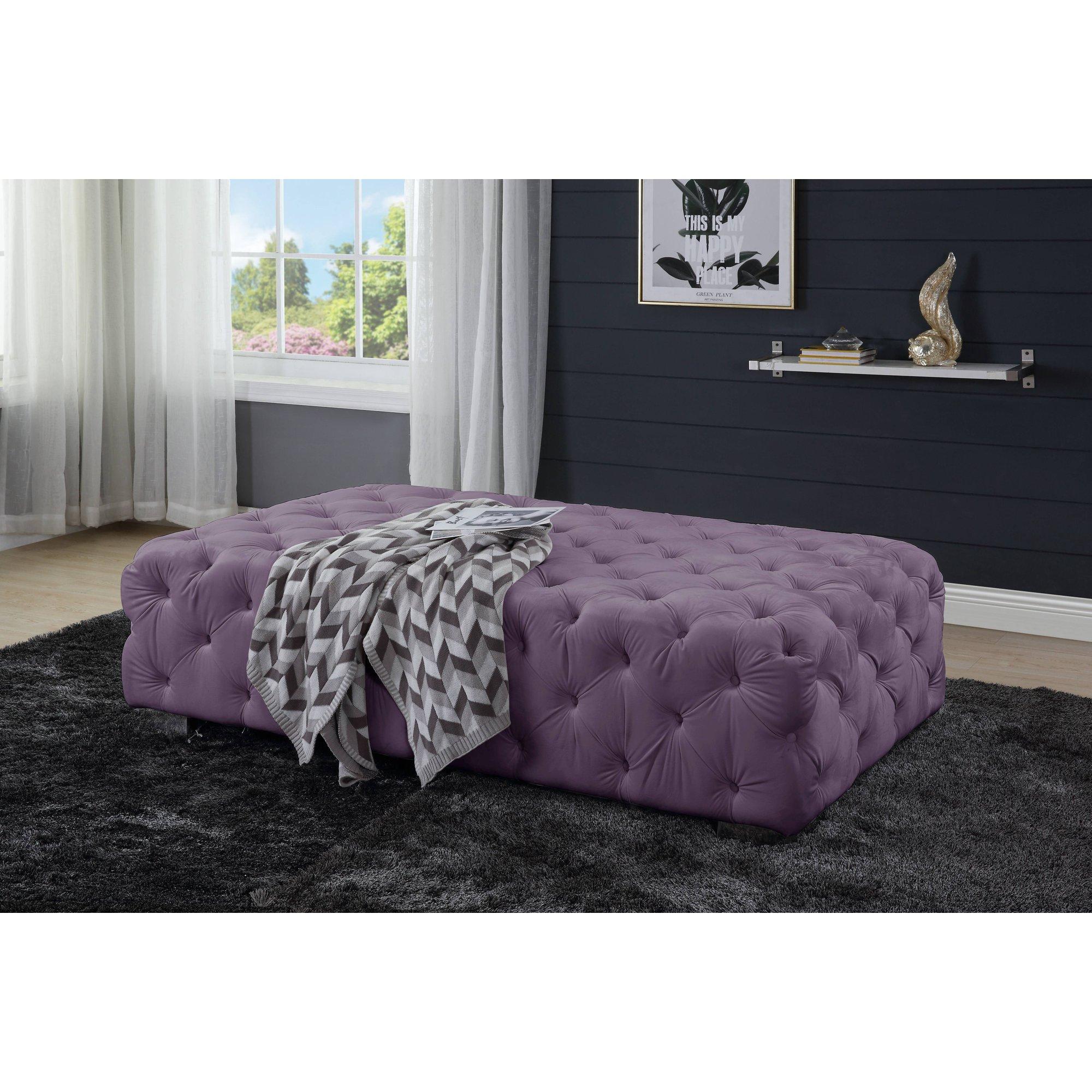 

    
Modern Purple Velvet Ottoman by Acme Qokmis LV00390
