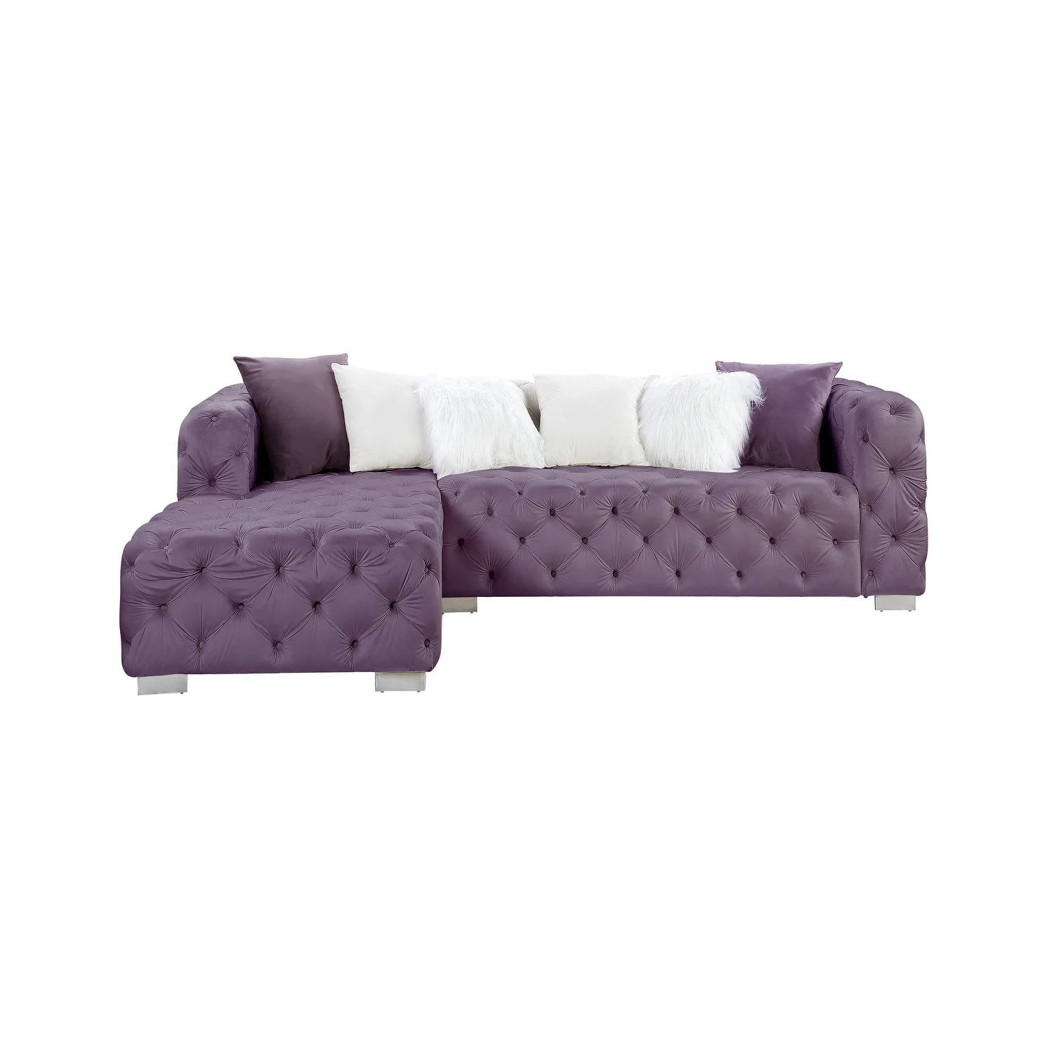 

    
Acme Furniture Qokmis Sectional Sofa and Ottoman Purple LV00389-3pcs
