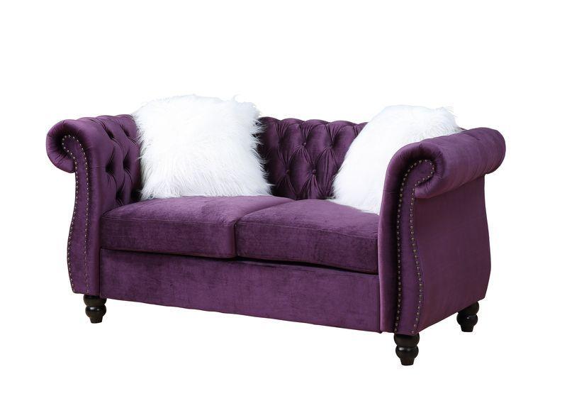 

    
Acme Furniture Thotton Sofa and Loveseat Set Purple LV00340-2pcs
