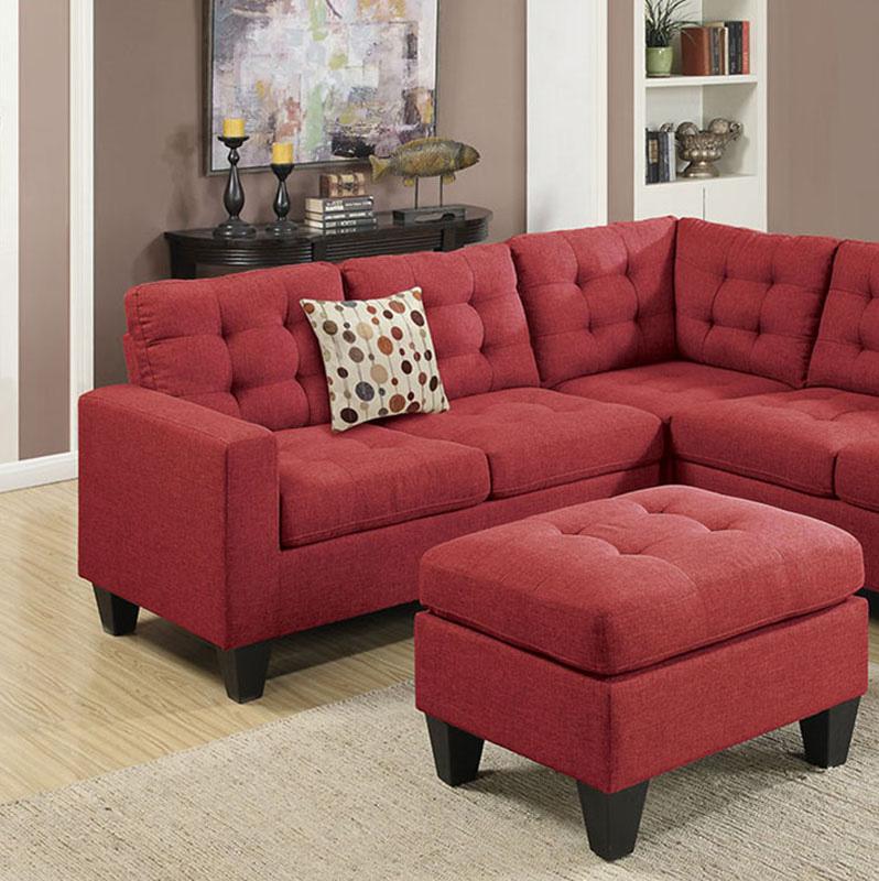 

    
Red Fabric 4-Pcs modular Sectional Set F6936 Poundex Modern Contemporary
