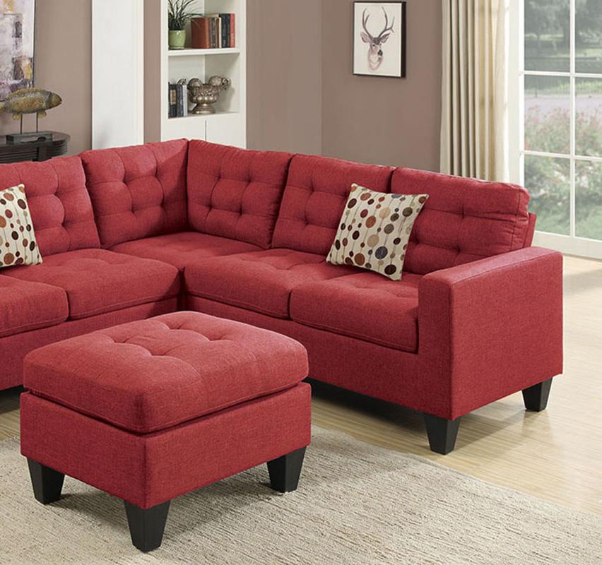 

    
Poundex Furniture F6936 4-Pcs Modular Sectional Red F6936
