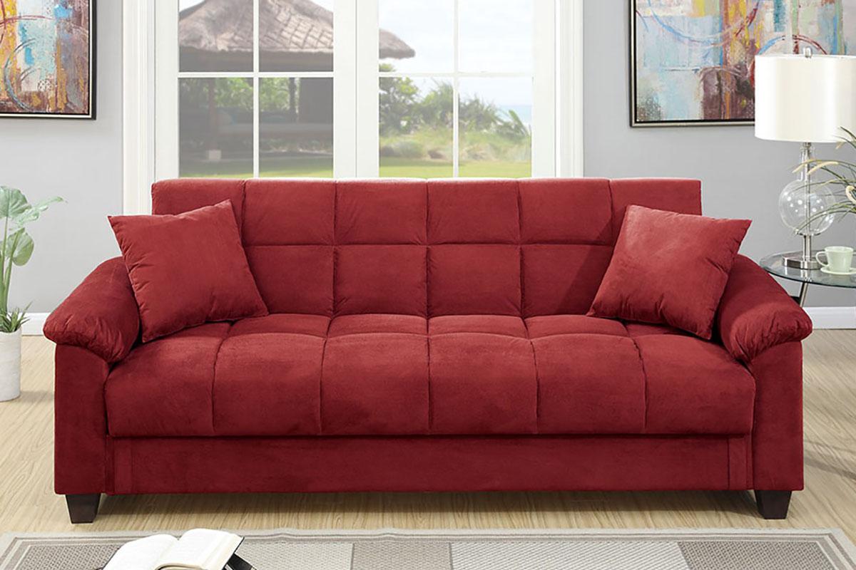 

    
Adjustable Sofa F7890 Red Fabric Poundex Modern
