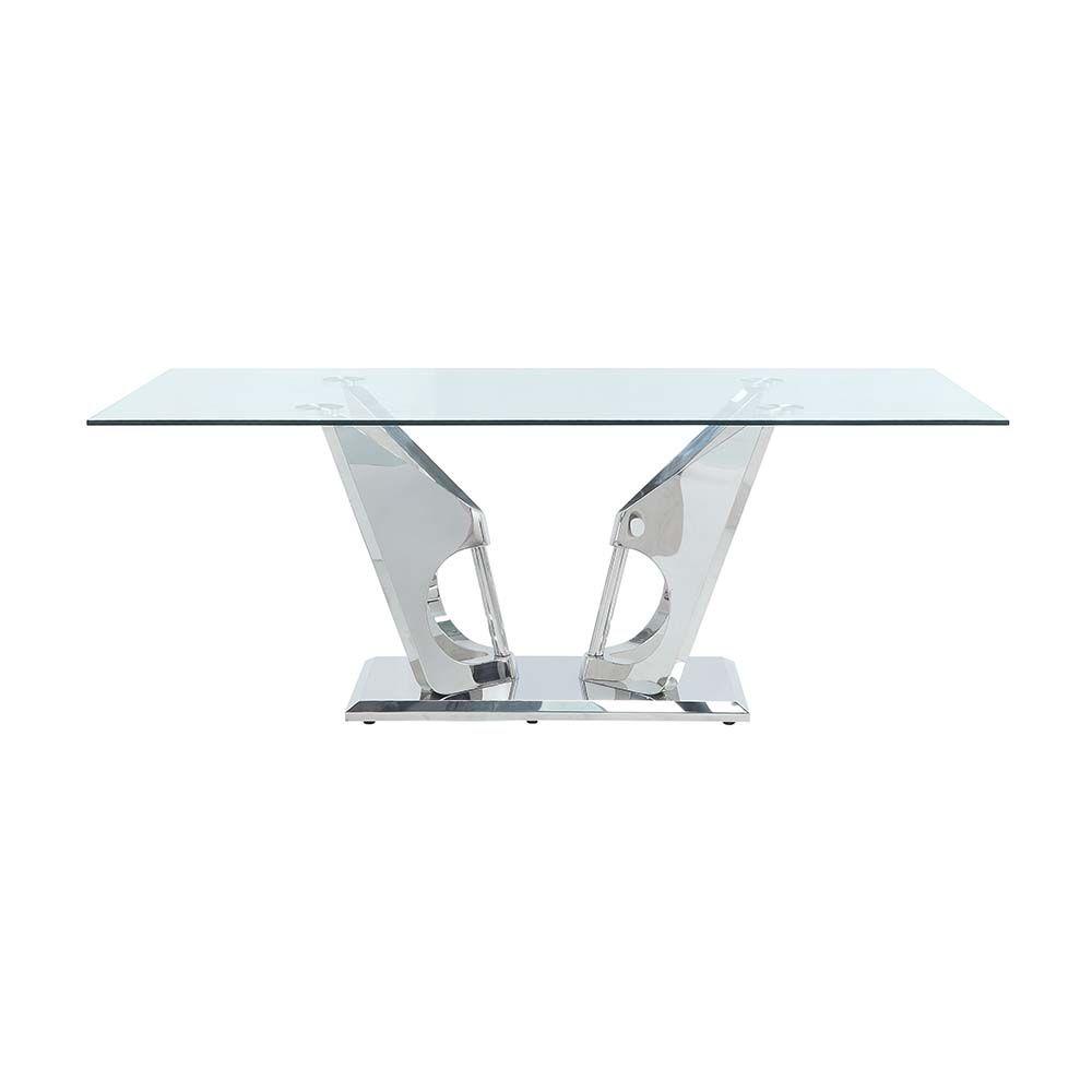 

    
Modern Silver Dining Table Stainless Steel Acme Azriel DN01191
