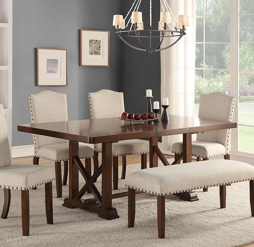 

    
Brown Wood Dining Table F2398 Poundex Modern
