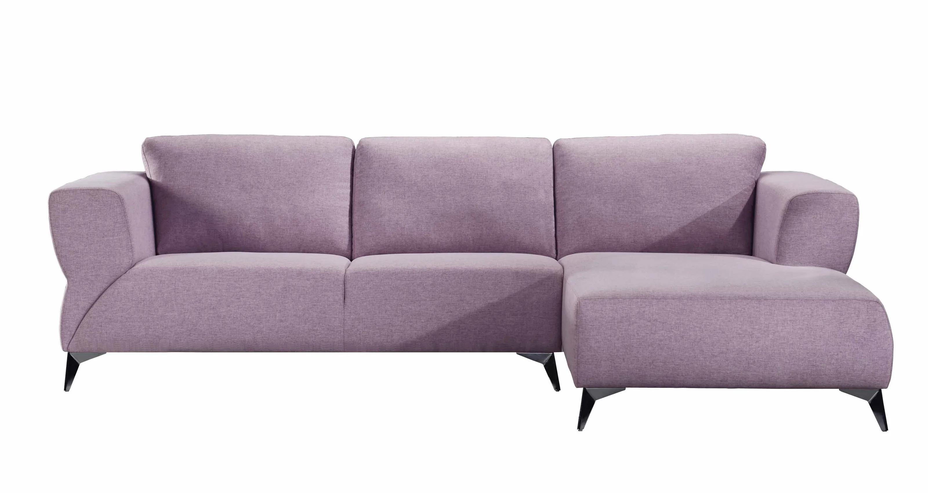 Modern, Simple Sectional Sofa Josiah 55090-2pcs in Purple Fabric