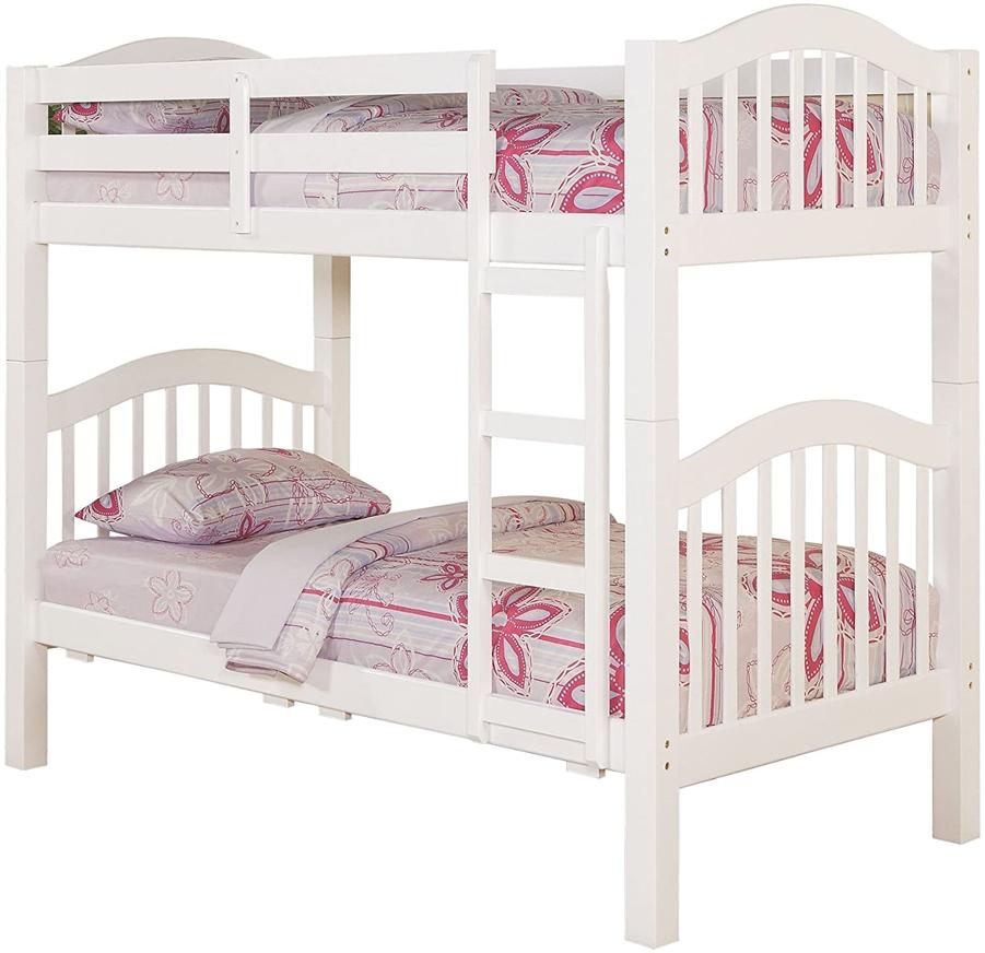 

    
Modern & Simple White Convertible Twin/Twin Bunk Bed by Acme Heartland 02354

