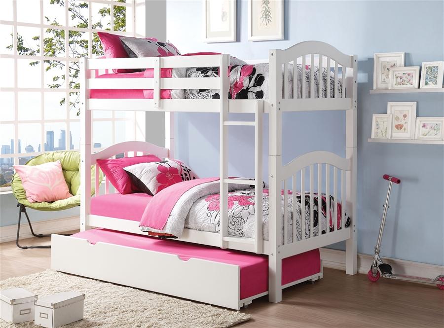 

    
Modern & Simple White Convertible Twin/Twin Bunk Bed by Acme Heartland 02354
