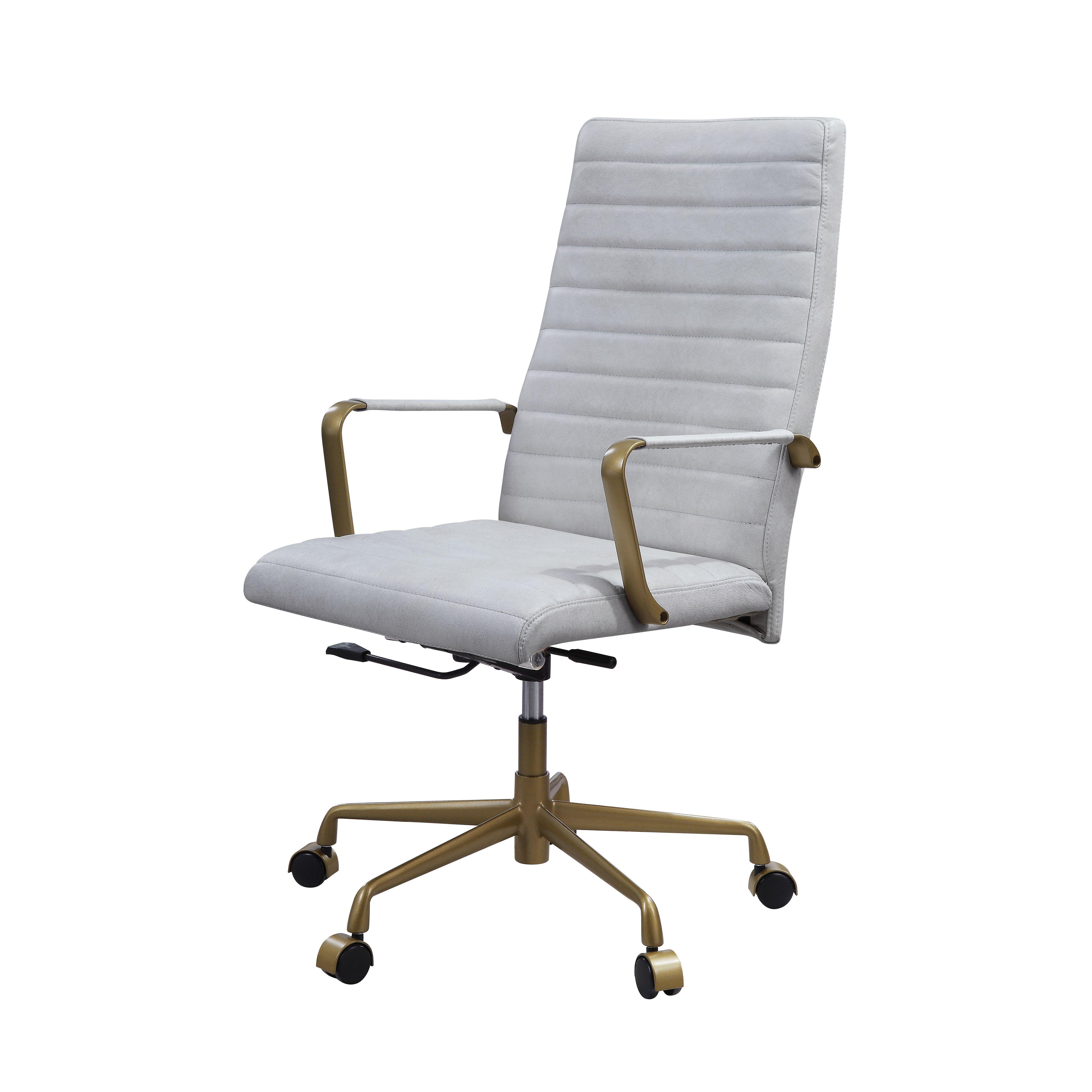 Modern Office Chair Duralo 93168 in White Top grain leather