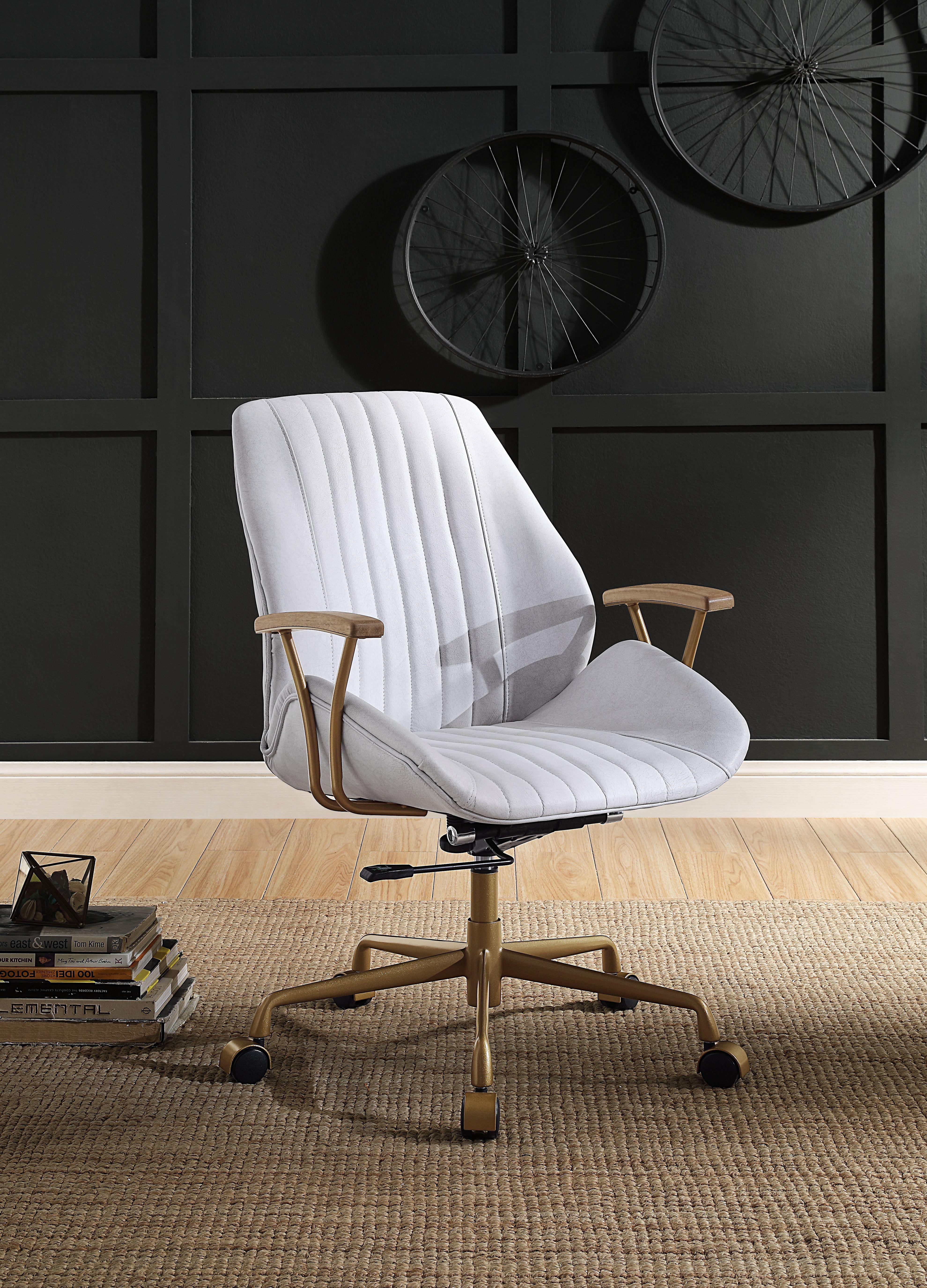 

                    
Buy Modern Vintage White Top Grain Leather Office Chair by Acme Argrio 93241
