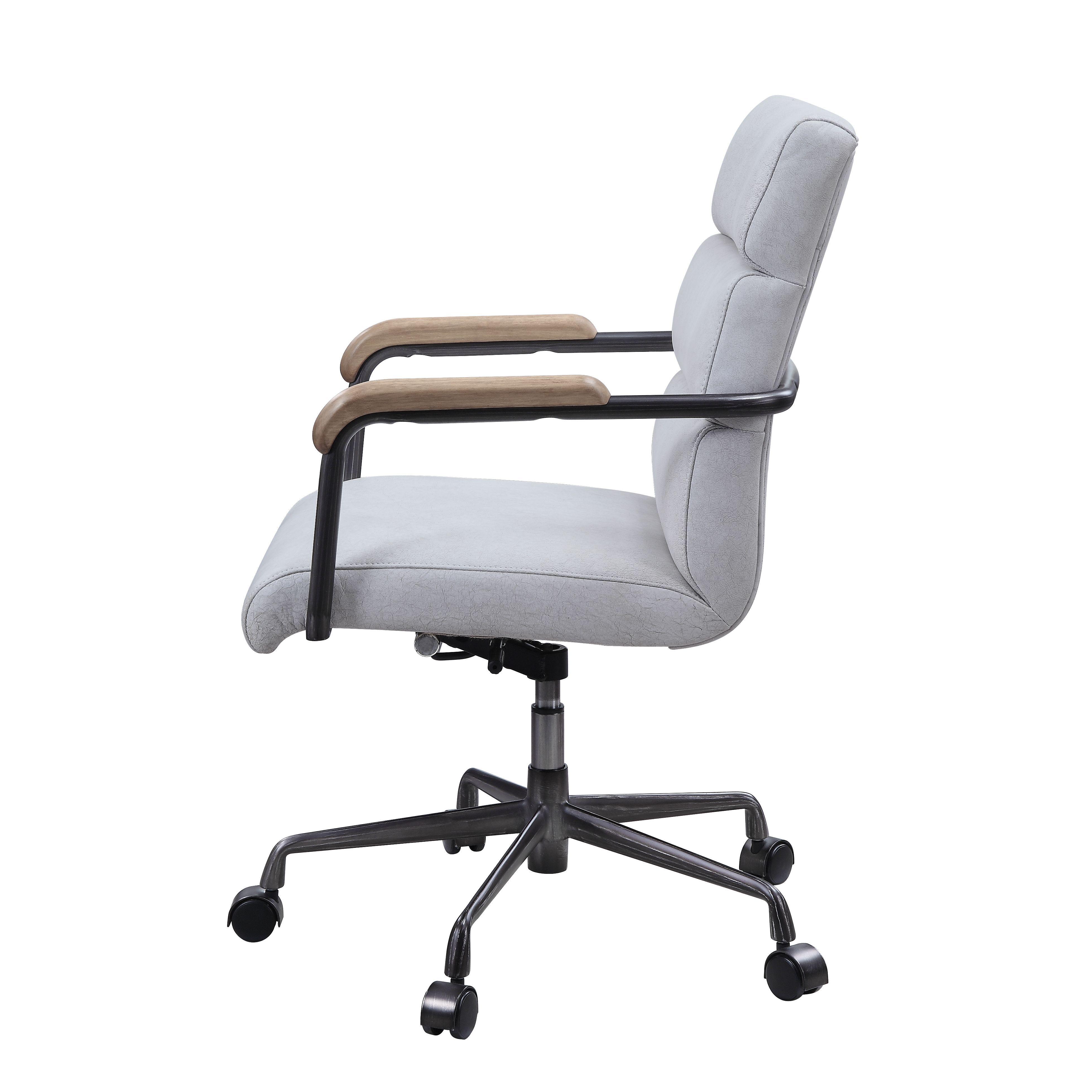 

    
Modern Vintage White Top Grain Leather Office Chair by Acme Halcyon 93243
