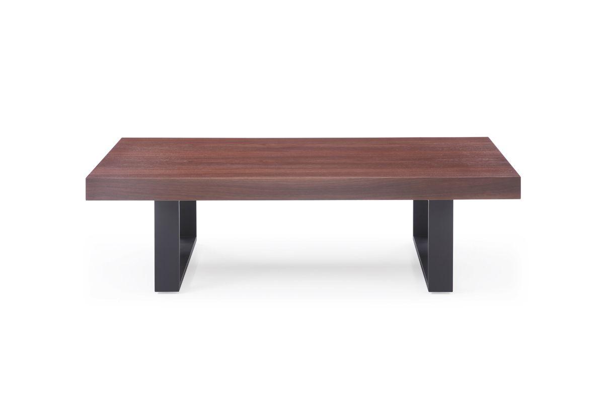 Contemporary, Modern Coffee Table Lola VGVCCT8922-WAL in Walnut, Black 