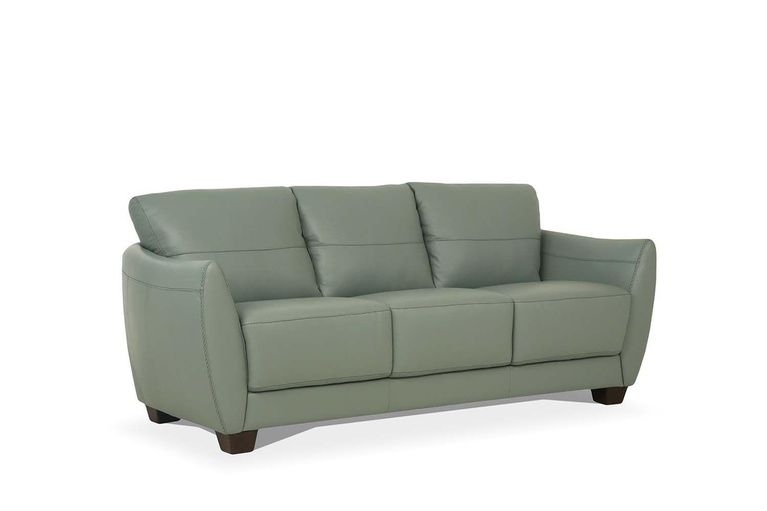 Modern, Transitional Sofa Valeria 54950 in Spring green Leather