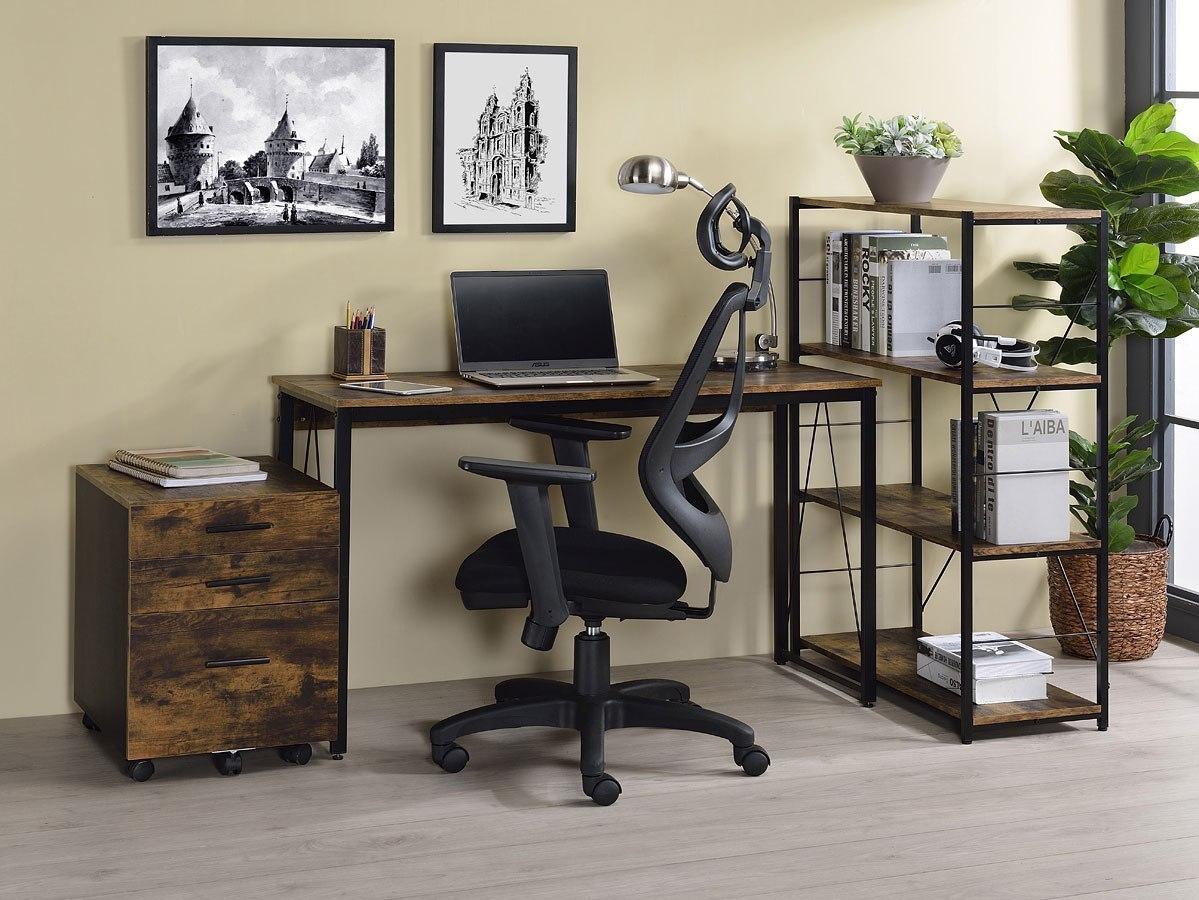 

    
Modern Weathered Oak & Black Finish Writing Desk by Acme 92605 Zaidin
