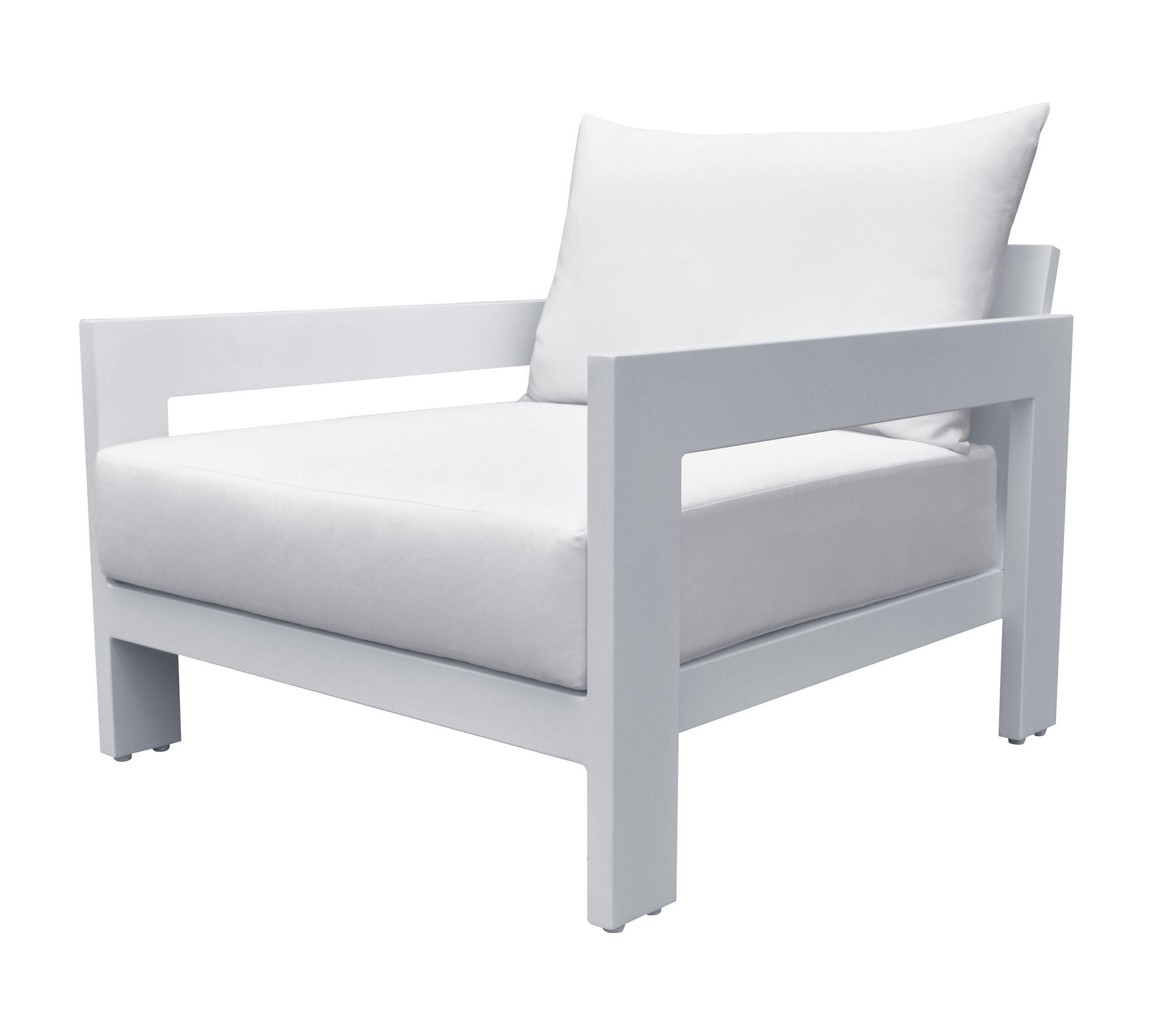 Modern Lounge Chair Renava Wake Outdoor Lounge Chair VGGEMONTALK-WHT-CH VGGEMONTALK-WHT-CH in Off-White, White Fabric