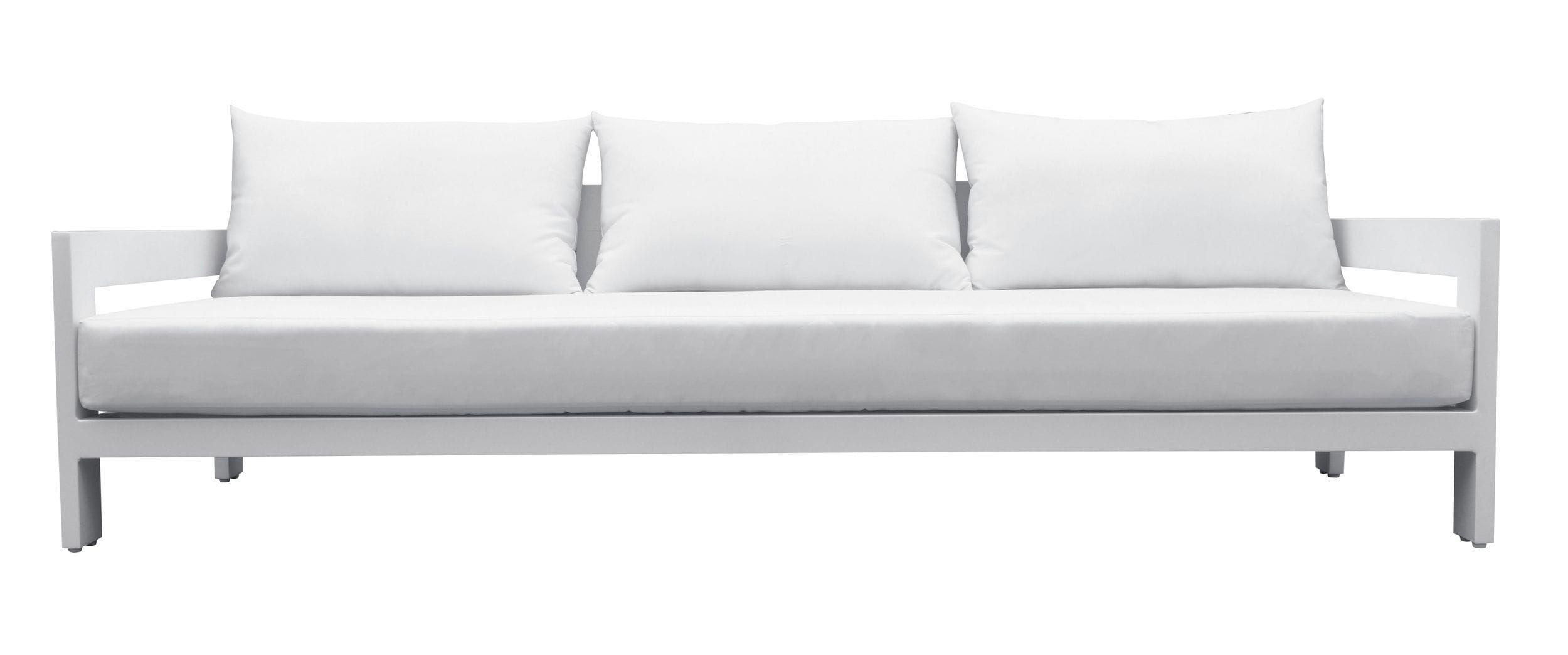 Modern Outdoor Sofa Renava Wake Outdoor Sofa VGGEMONTALK-WHT-S VGGEMONTALK-WHT-S in Off-White, White Fabric
