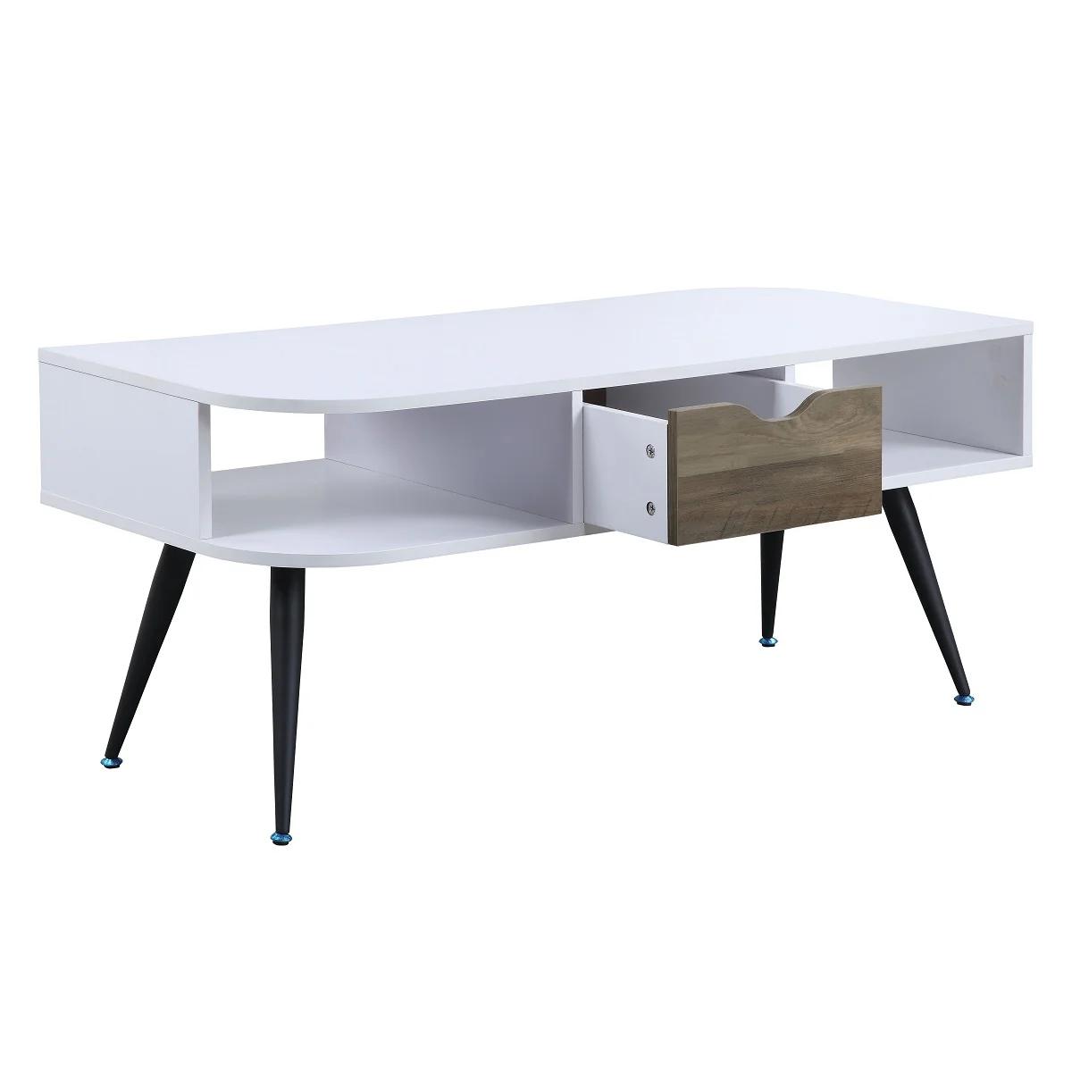 

    
Modern White & Black Finish Coffee Table by Acme Halima LV00322
