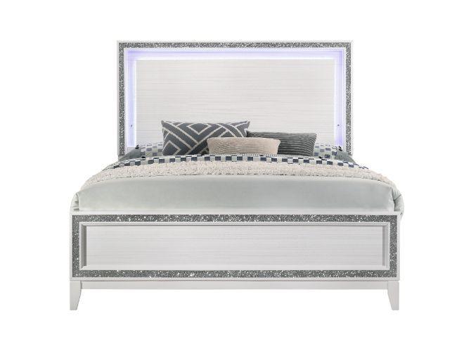 Modern, Classic Eastern King Bed Haiden 28447EK in White 