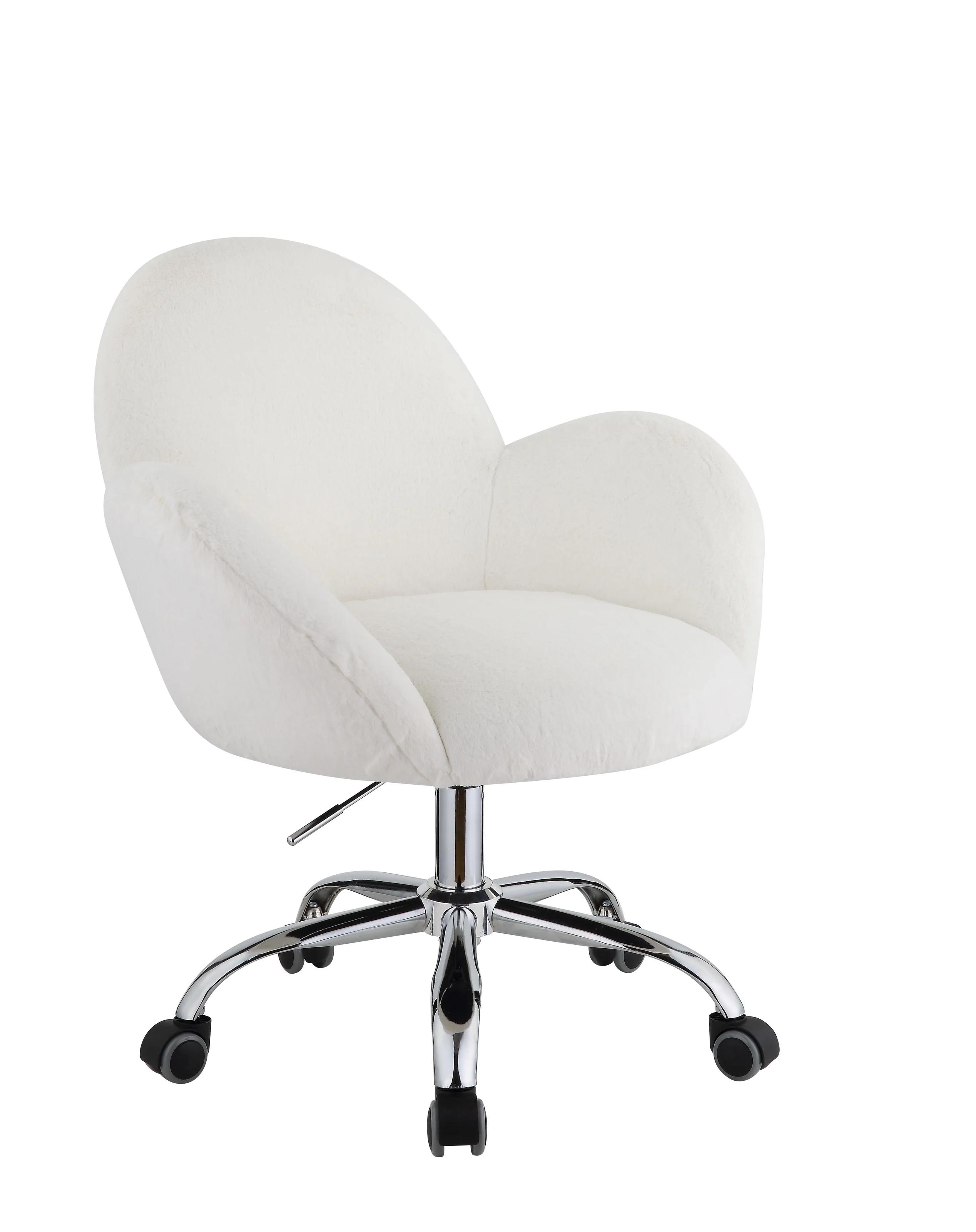 

    
Modern White Fabric & Chrome Office Chair by Acme Jago OF00119

